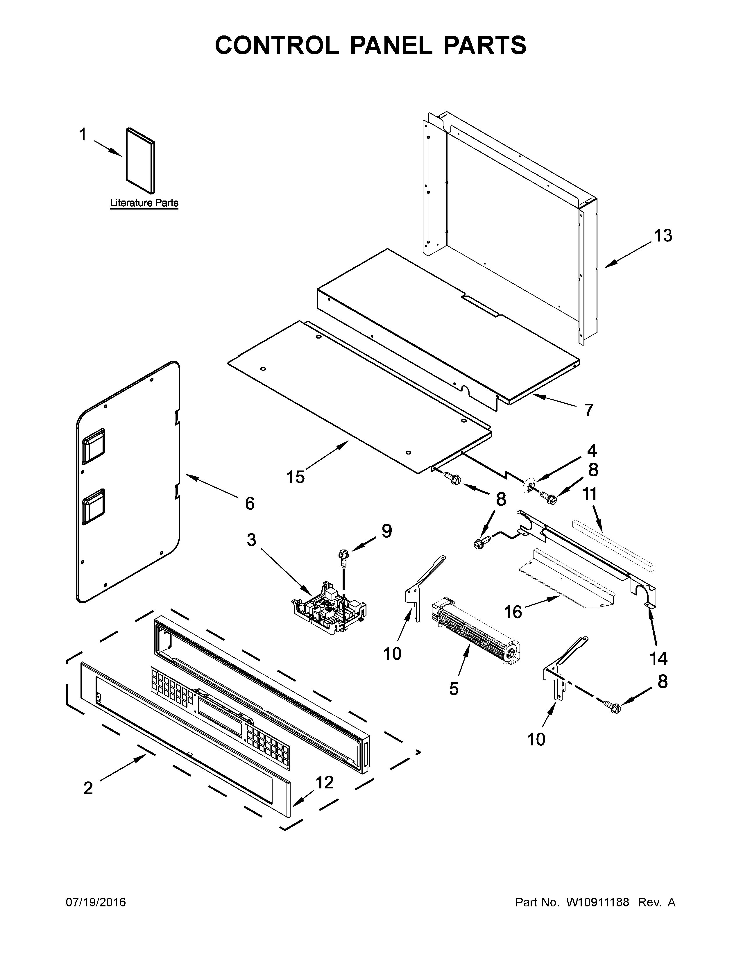 KitchenAid KOCE507EBS02 control panel parts diagram