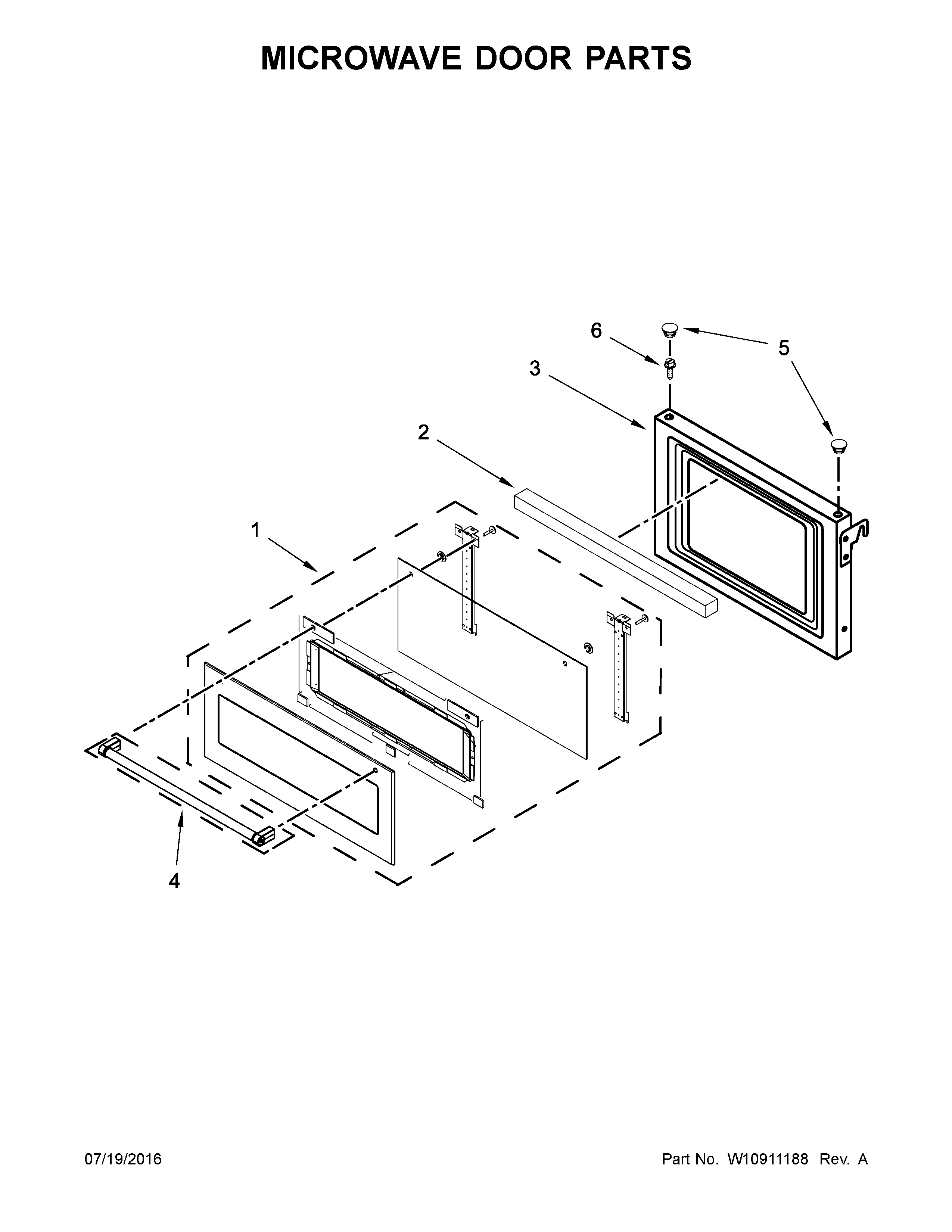 KitchenAid KOCE507EBS02 microwave door parts diagram