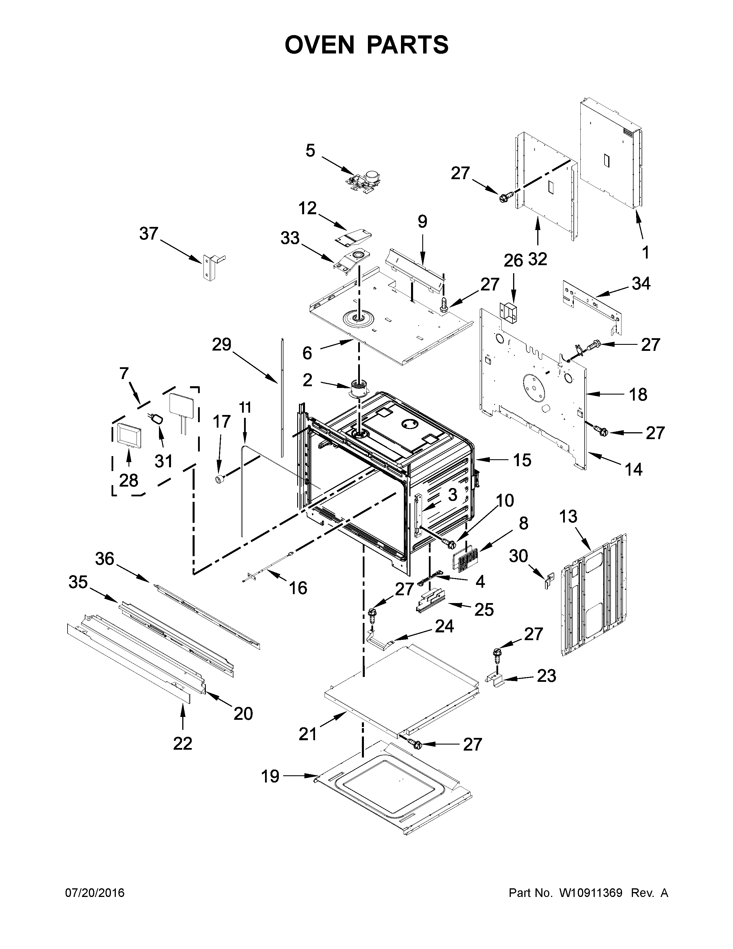 KitchenAid KODE307ESS02 oven parts diagram