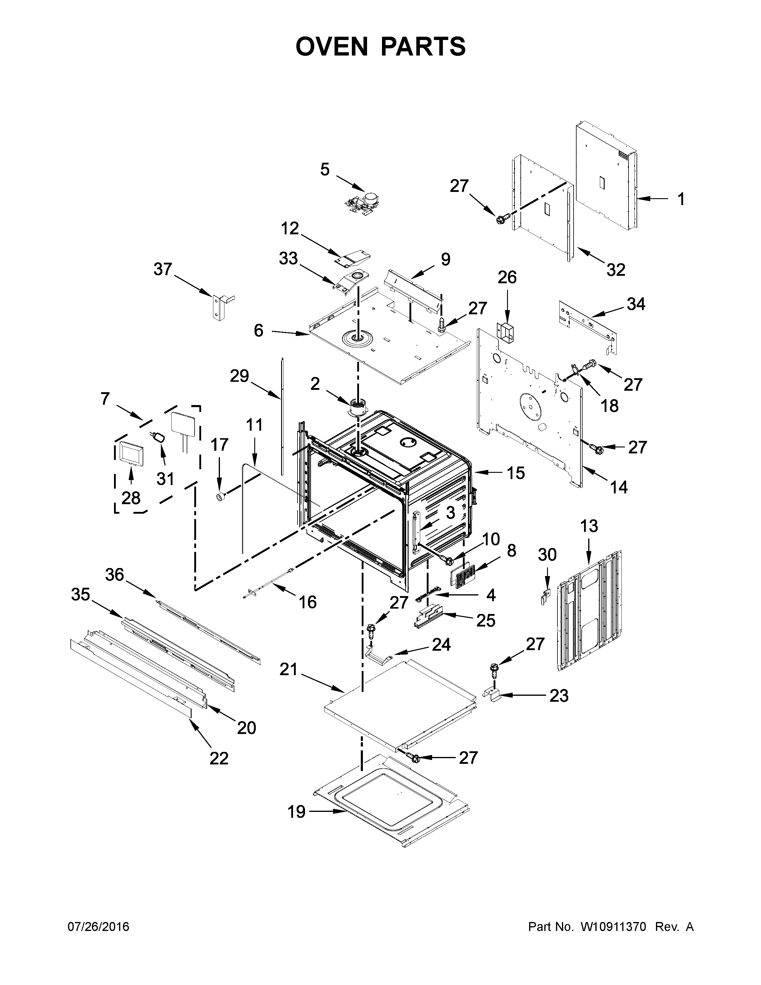 KitchenAid KODE300ESS02 oven parts diagram