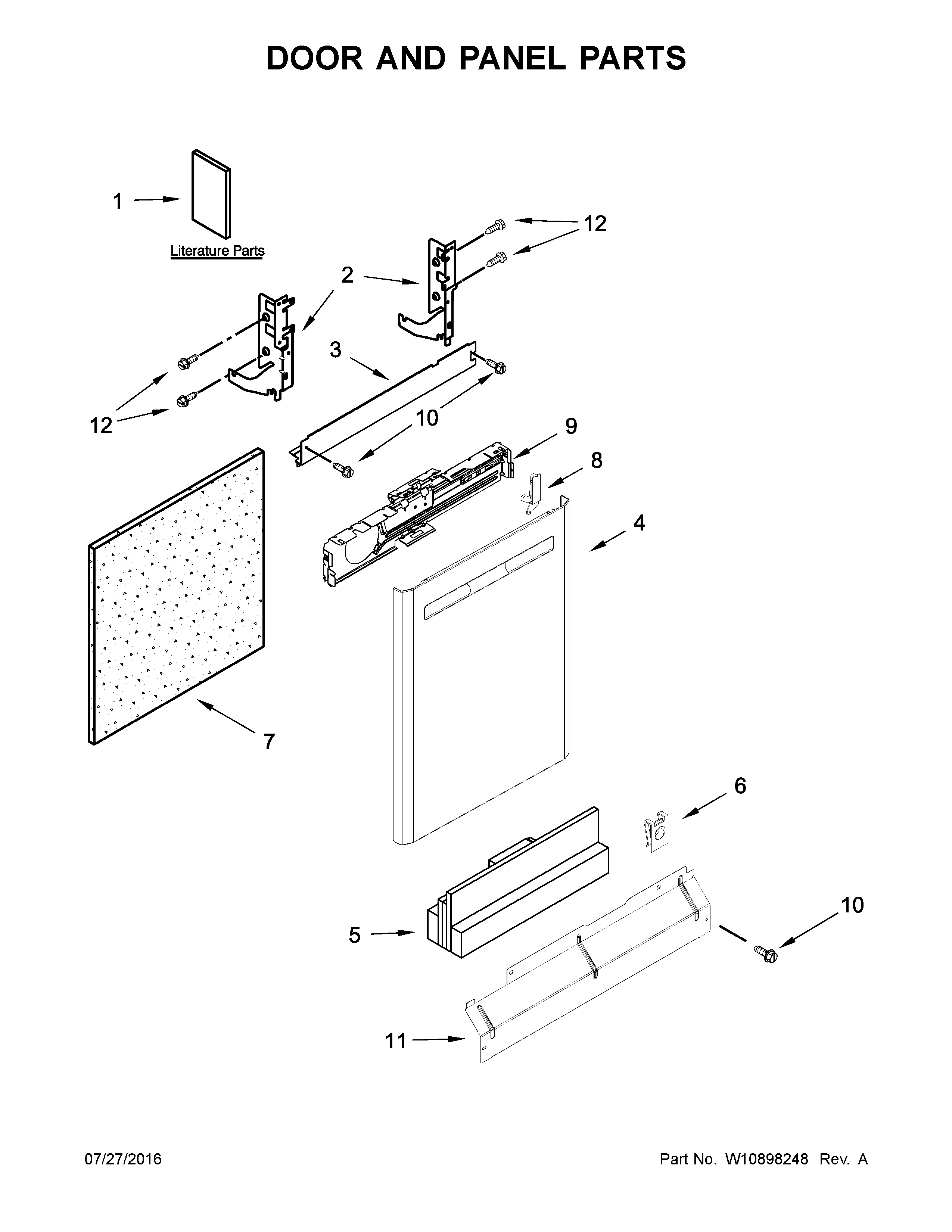 Maytag MDB8959SFE1 door and panel parts diagram