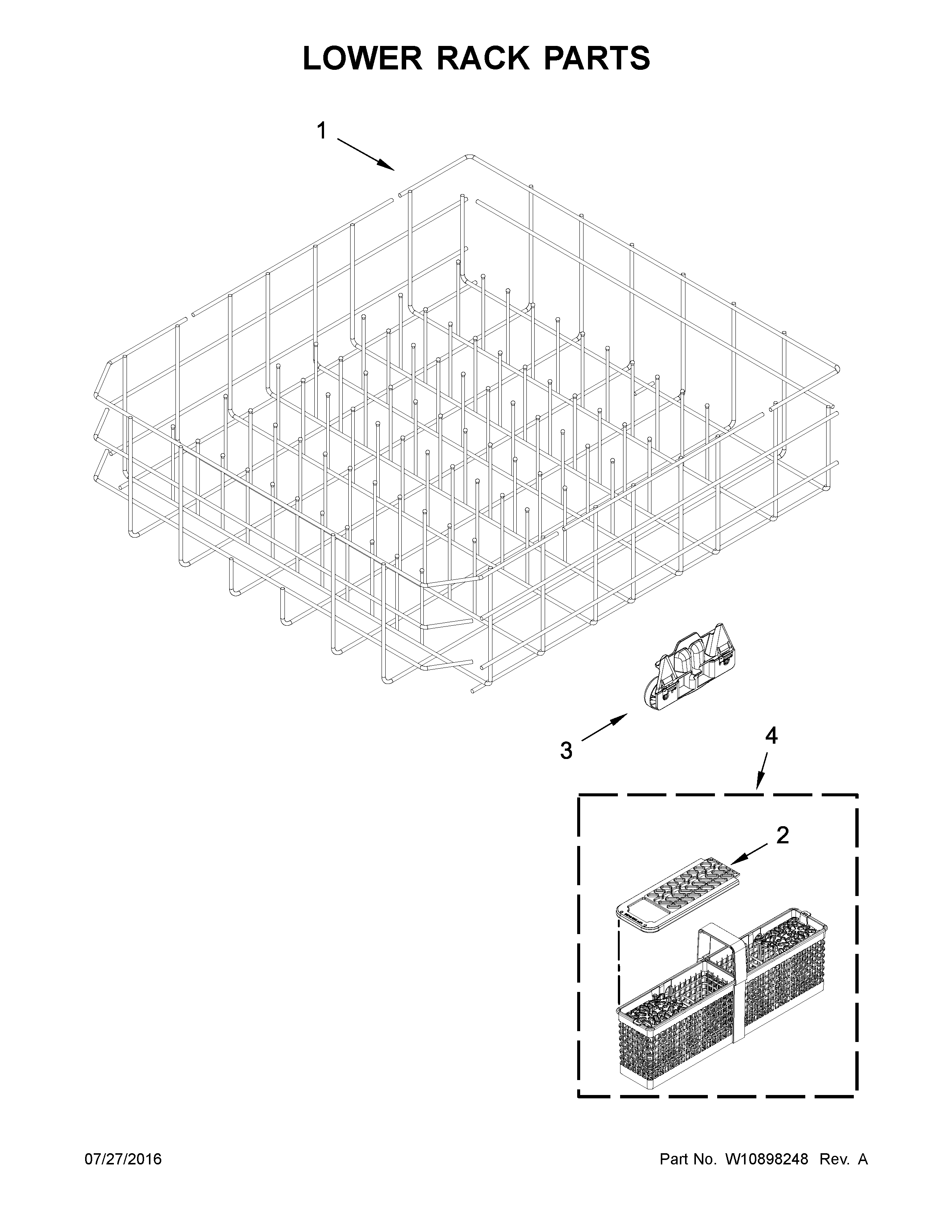 Maytag MDB8959SFE1 lower rack parts diagram