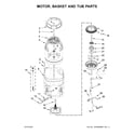 Maytag MVWB855DC1 motor, basket and tub parts diagram