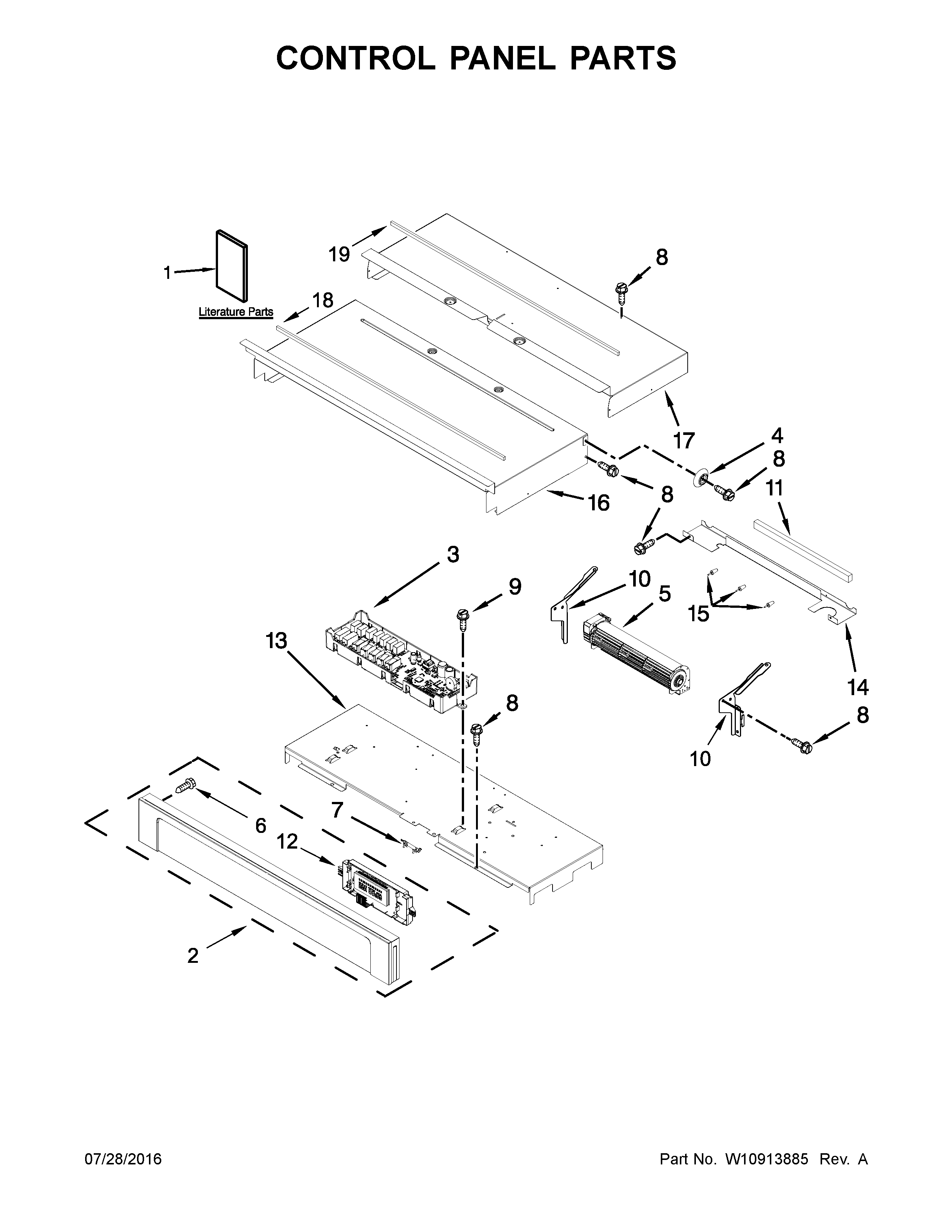 Maytag MEW9630FZ01 control panel parts diagram