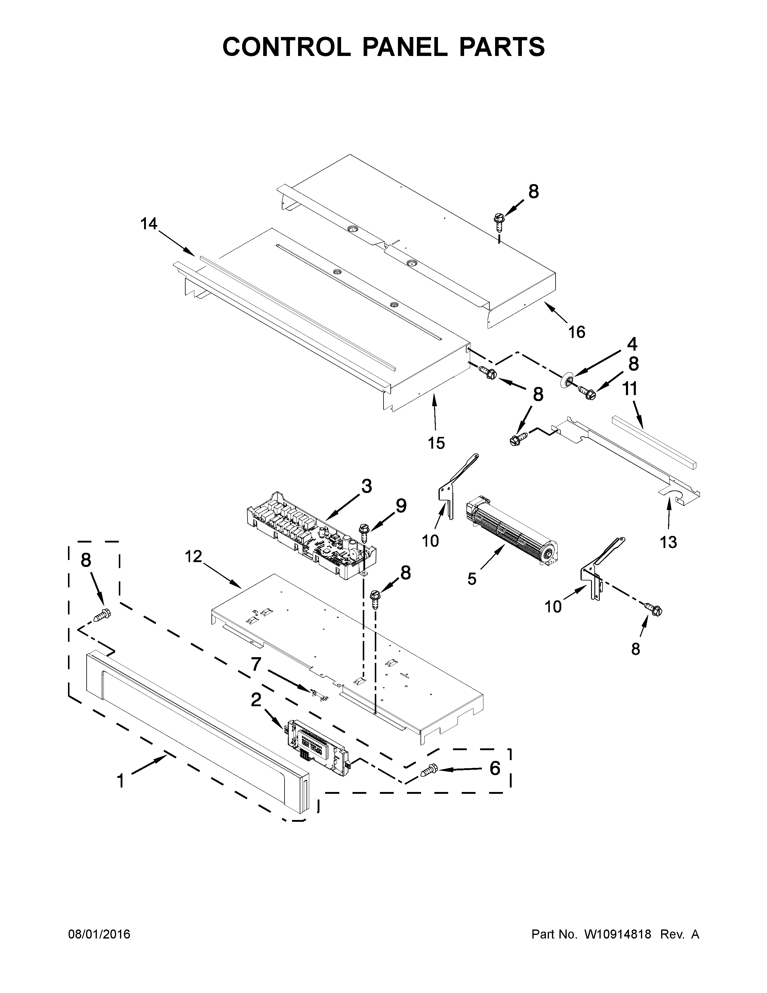 Maytag MEW9527FZ01 control panel parts diagram