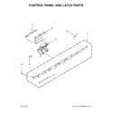 KitchenAid KDTM404EWH2 control panel and latch parts diagram