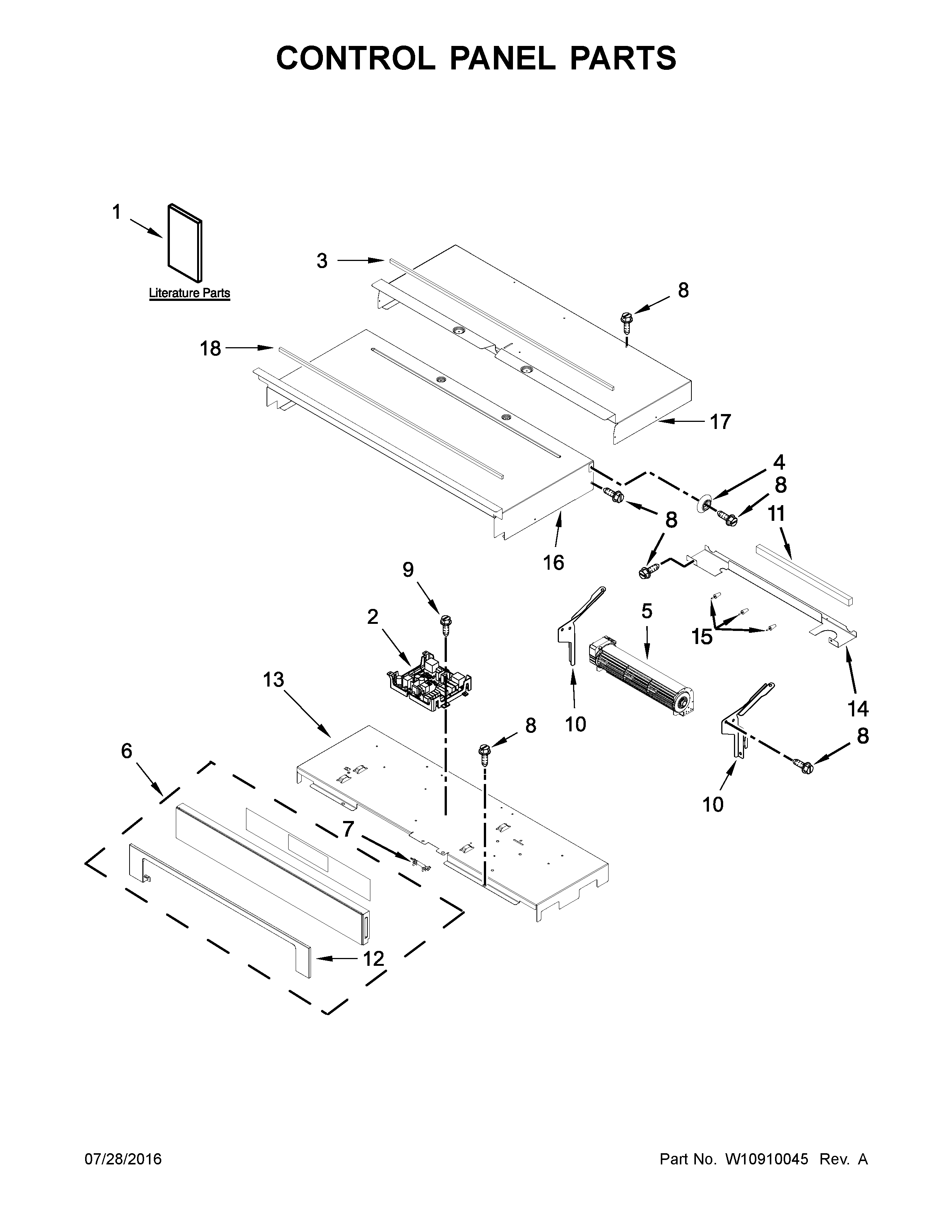 Whirlpool WOD97ES0ES02 control panel parts diagram