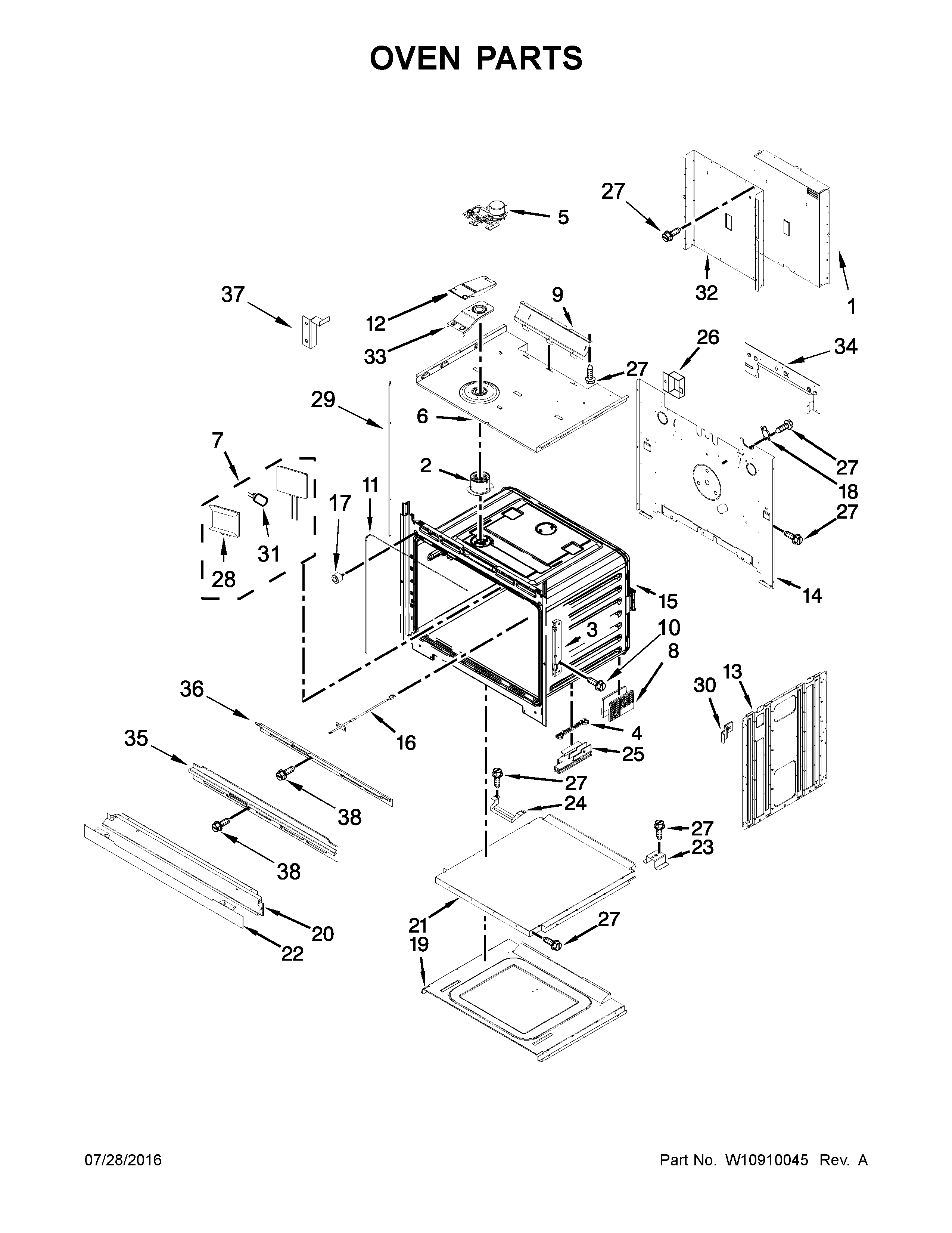 Whirlpool WOD97ES0ES02 oven parts diagram