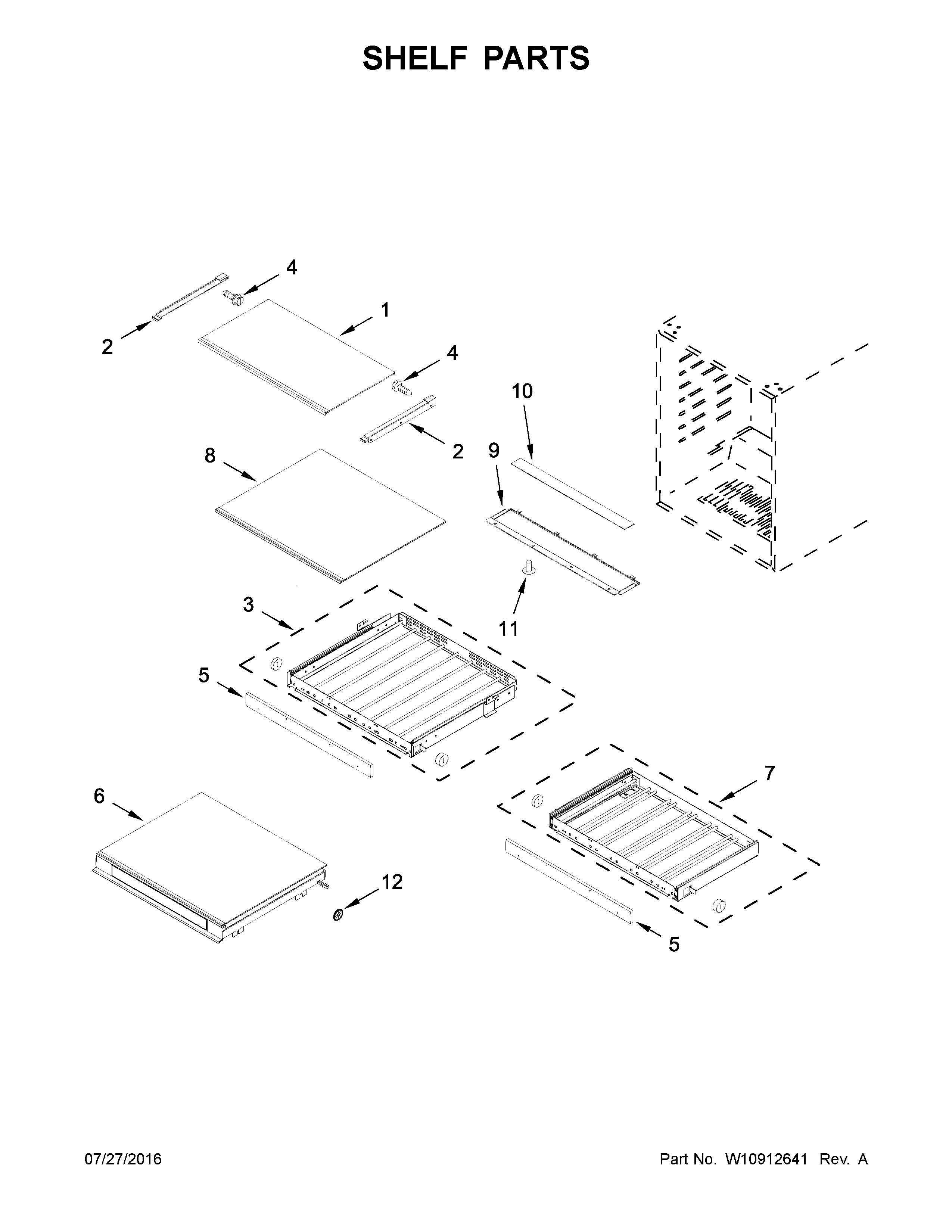 KitchenAid KUBL304EBS00 shelf parts diagram