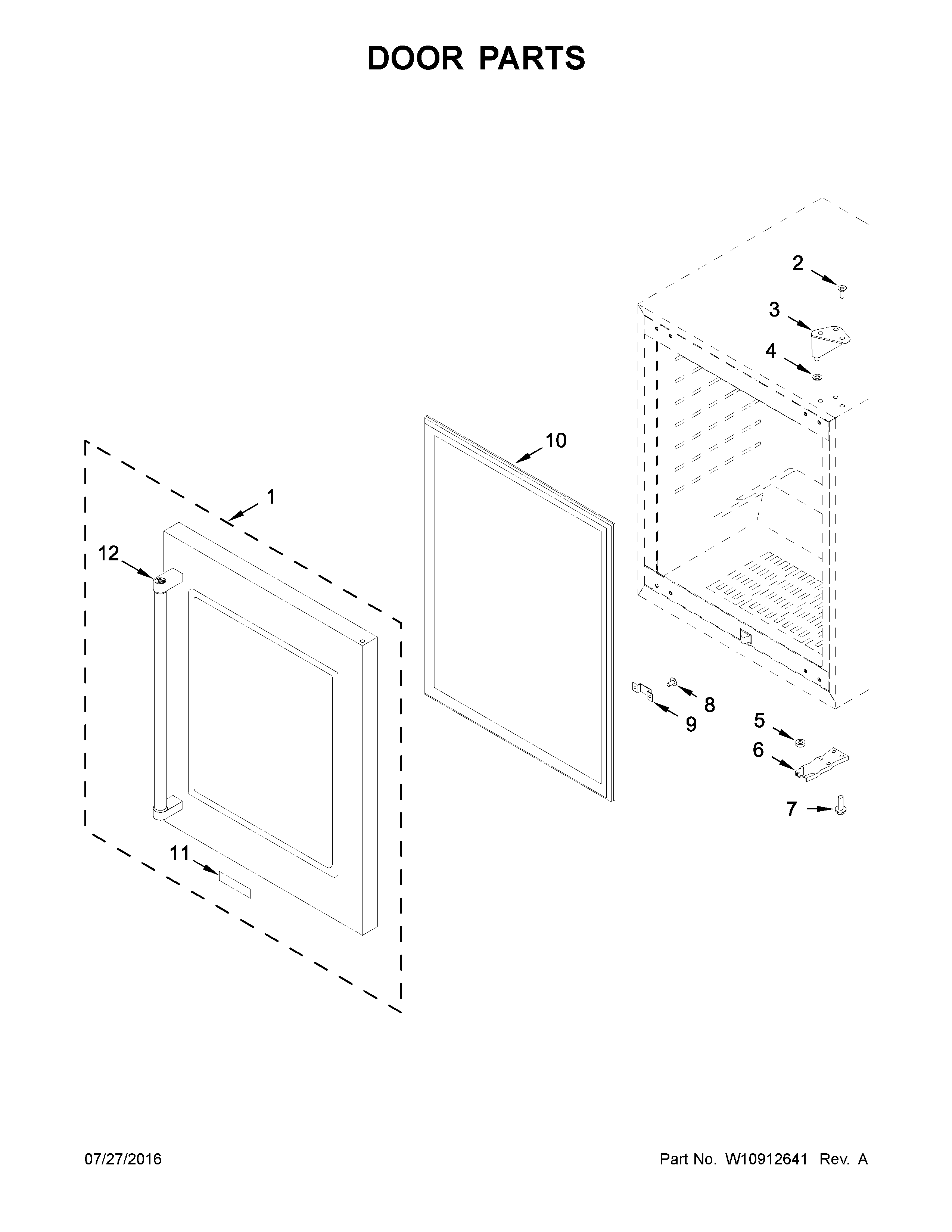 KitchenAid KUBL304EBS00 door parts diagram