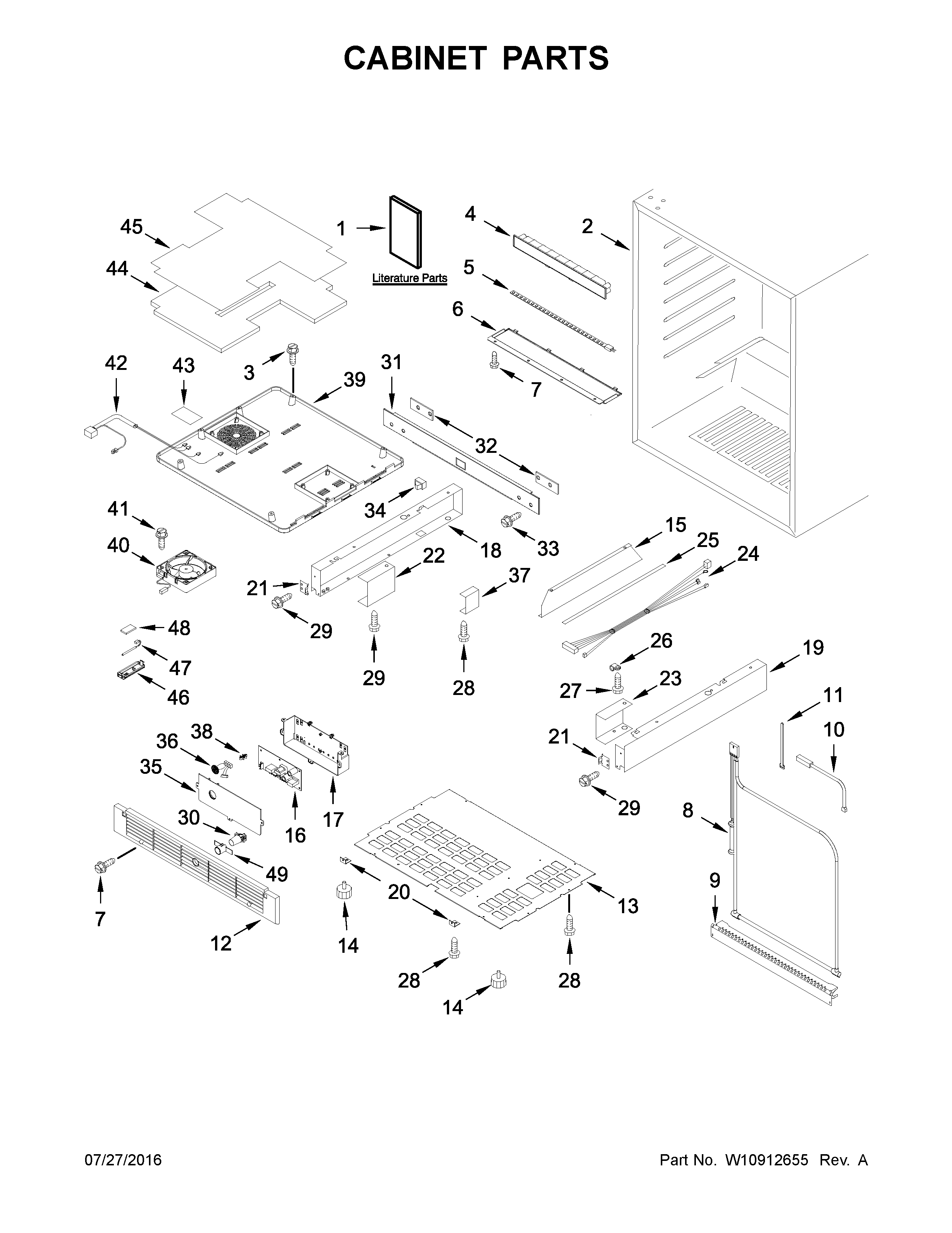 KitchenAid KURL304EBS00 cabinet parts diagram