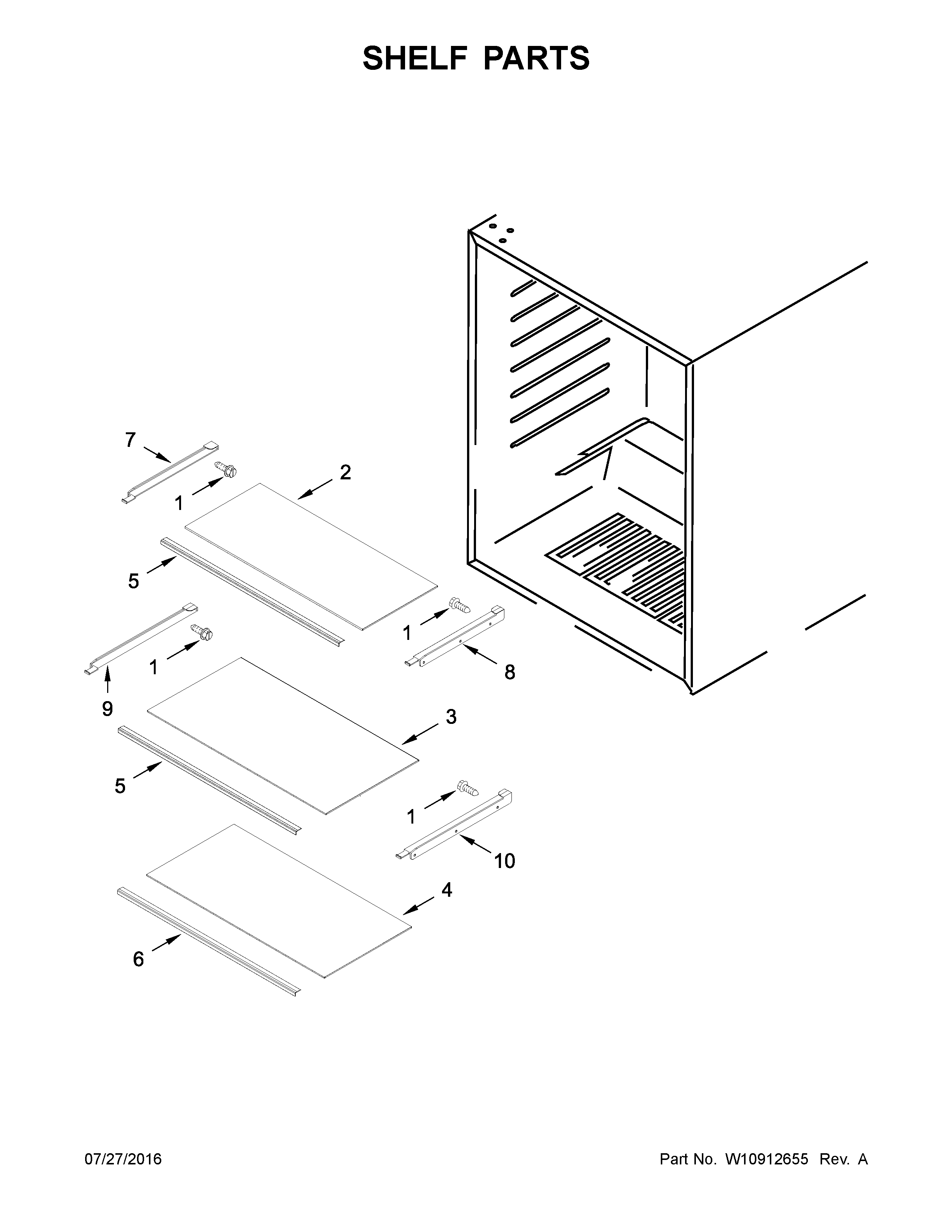 KitchenAid KURL304EBS00 shelf parts diagram