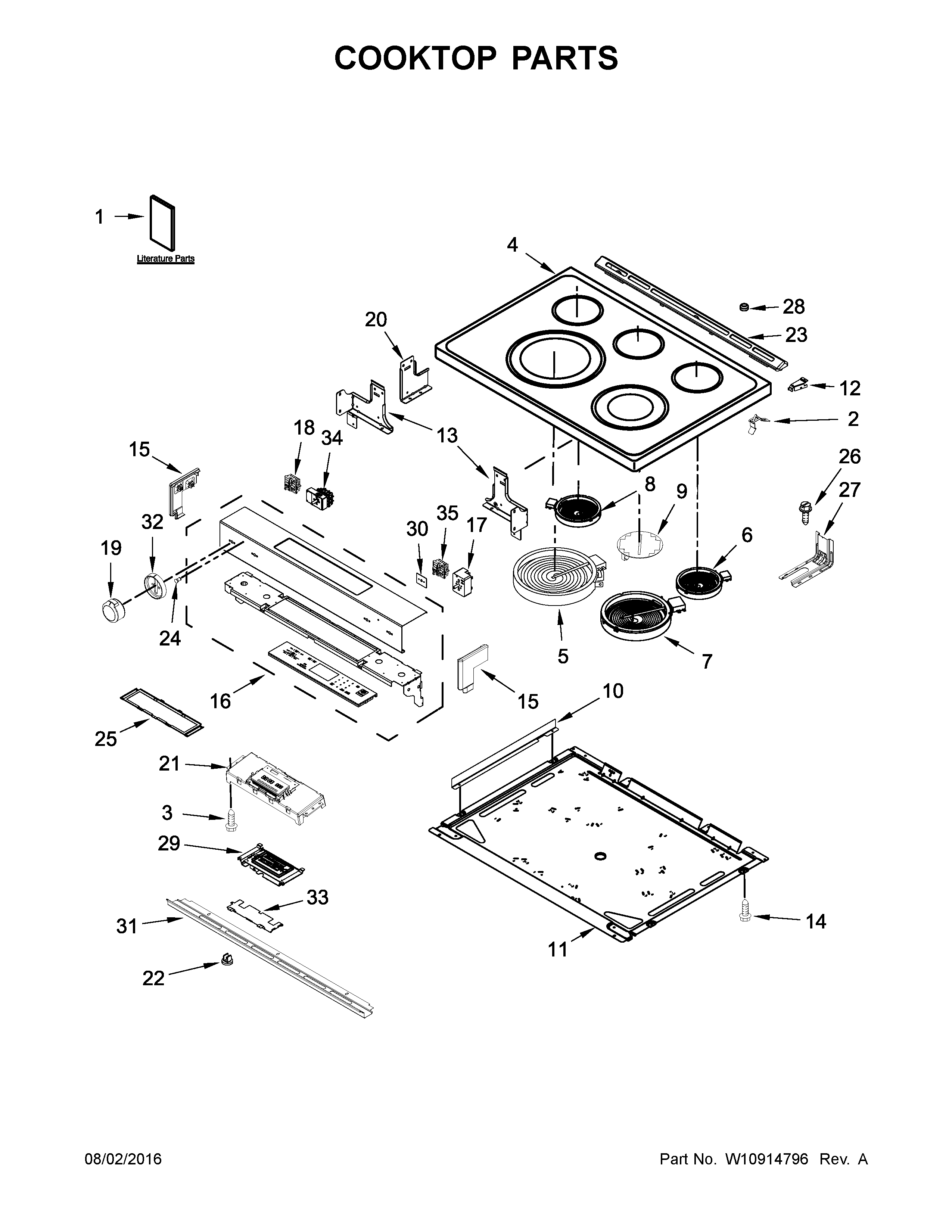 KitchenAid KSEG700EBS0 cooktop parts diagram