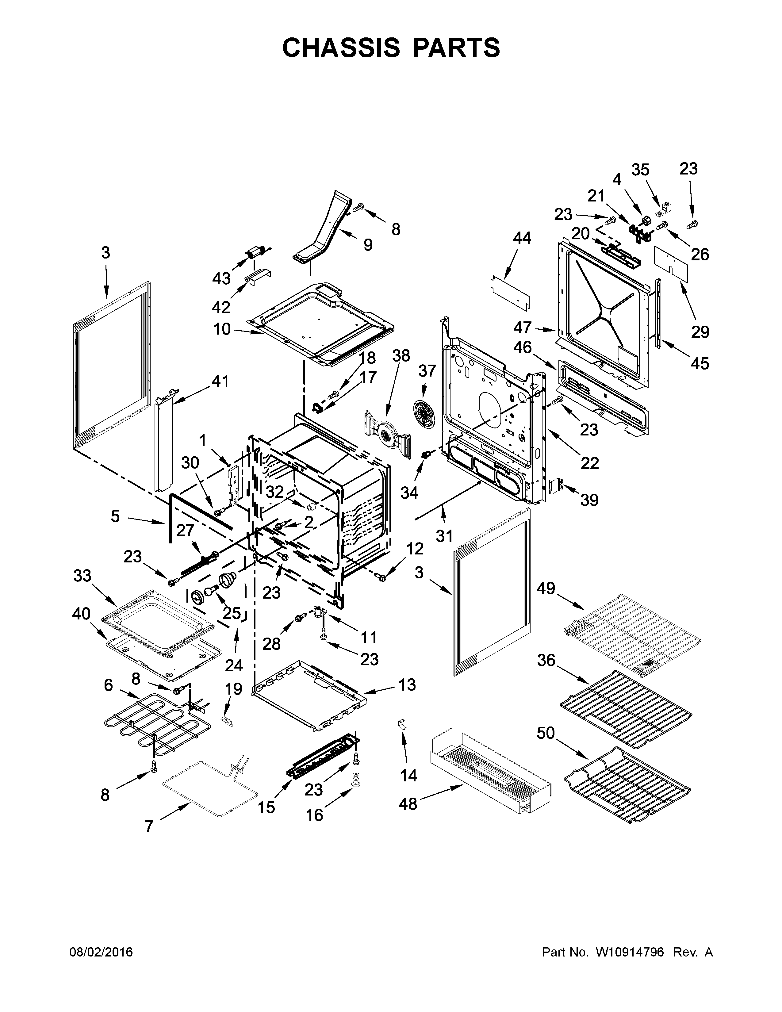 KitchenAid KSEG700EBS0 chassis parts diagram