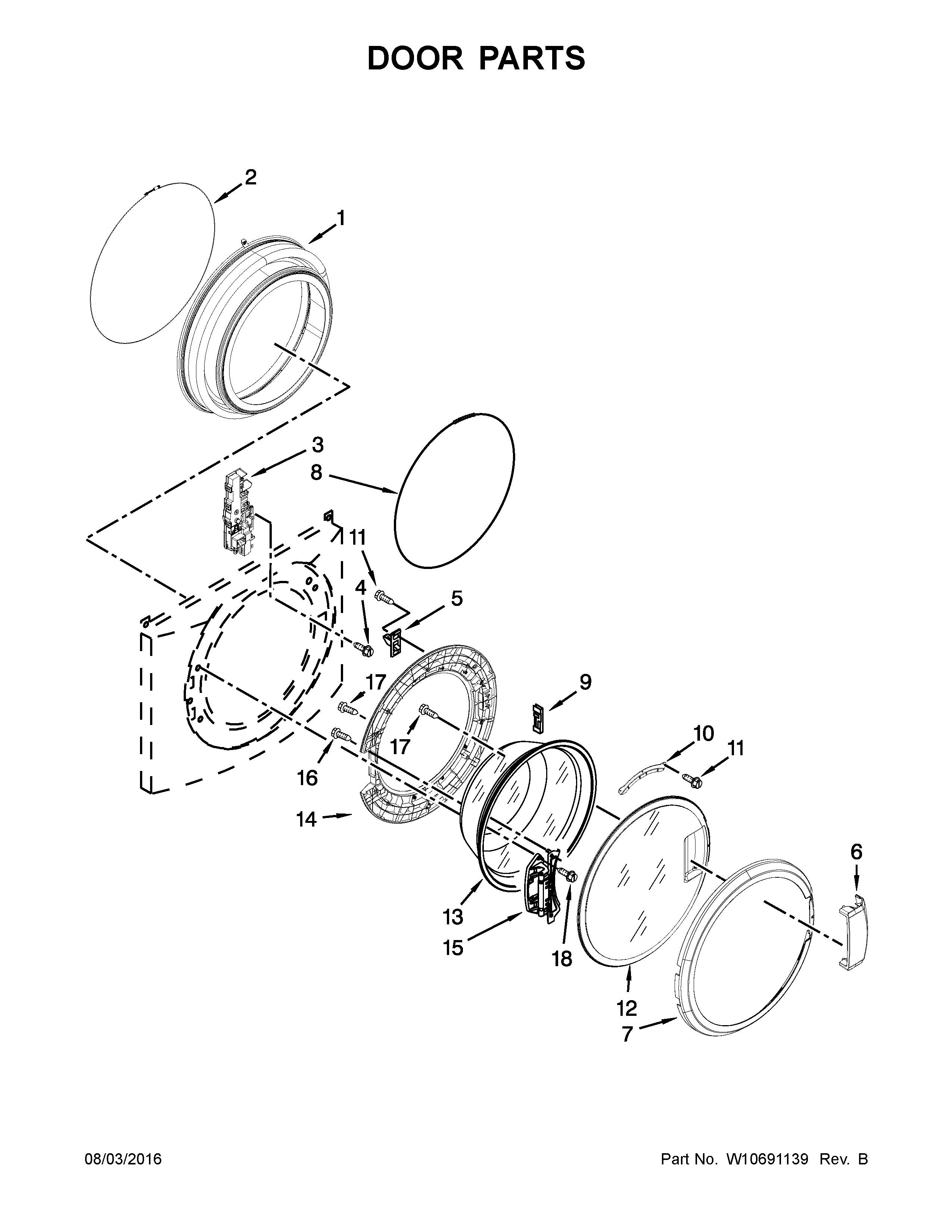 Maytag MHN33PDCGW0 door parts diagram