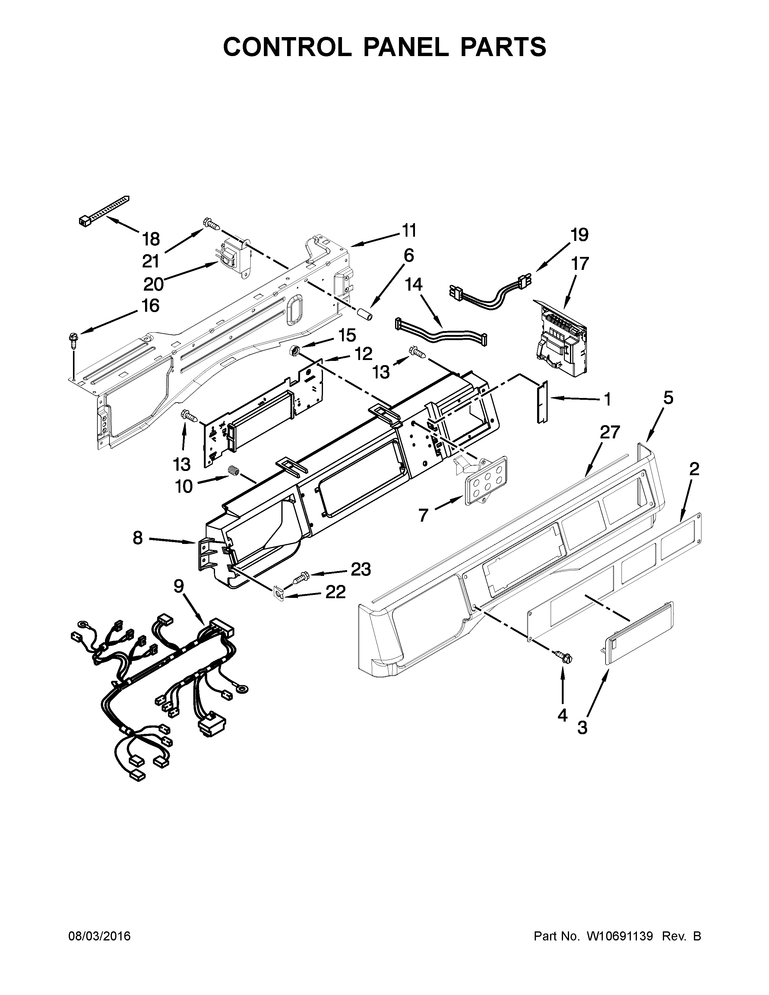Maytag MHN33PDCGW0 control panel parts diagram