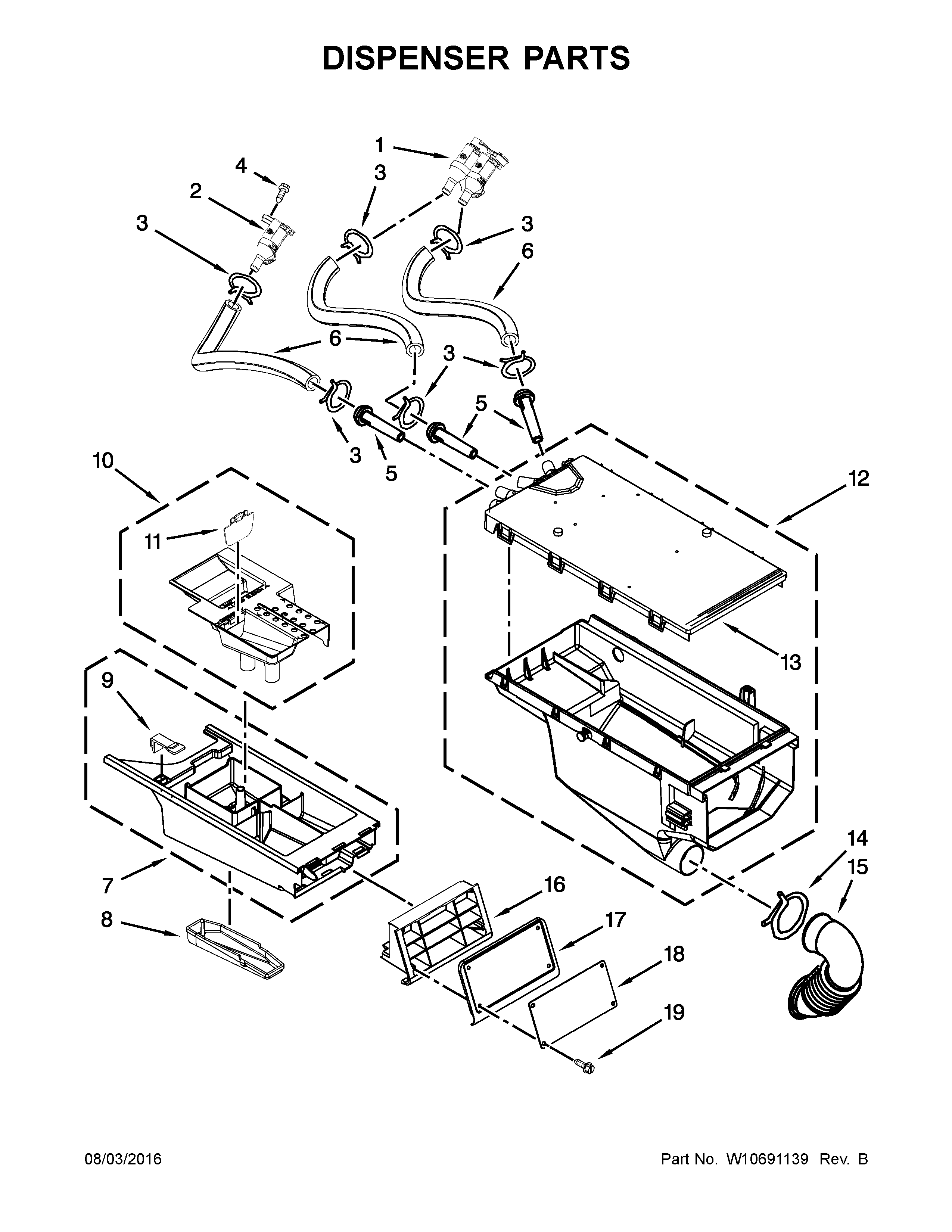 Maytag MHN33PDCGW0 dispenser parts diagram