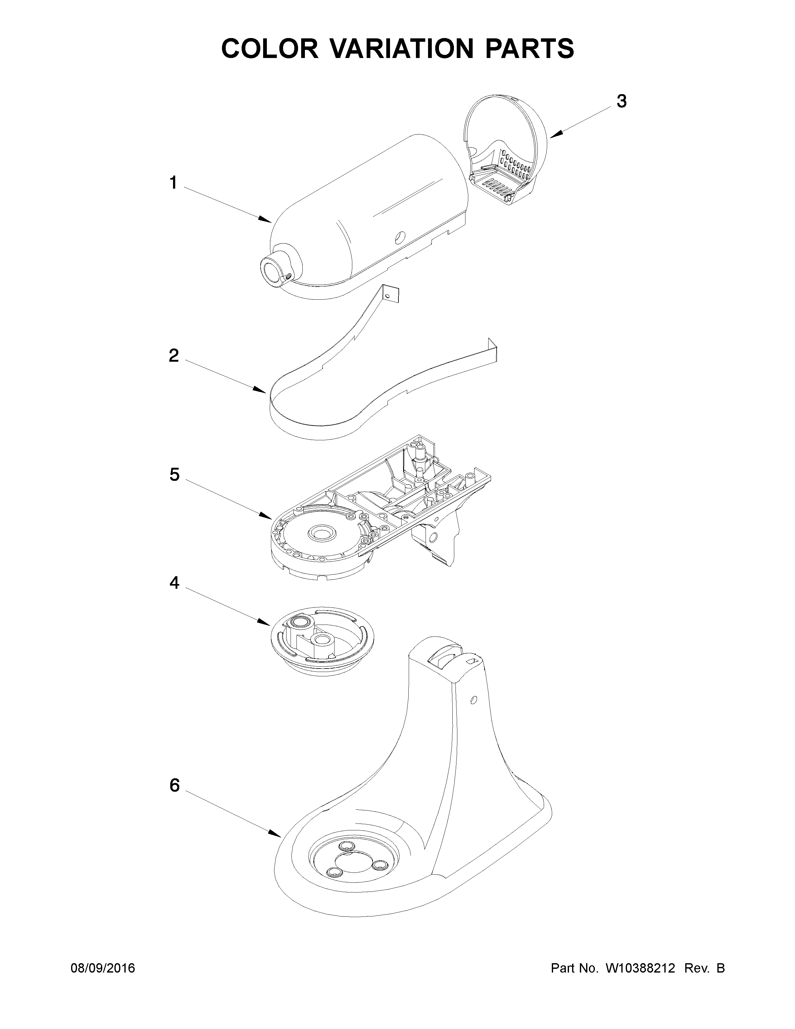 KitchenAid 5KSM150PSIAC4 color variation parts diagram