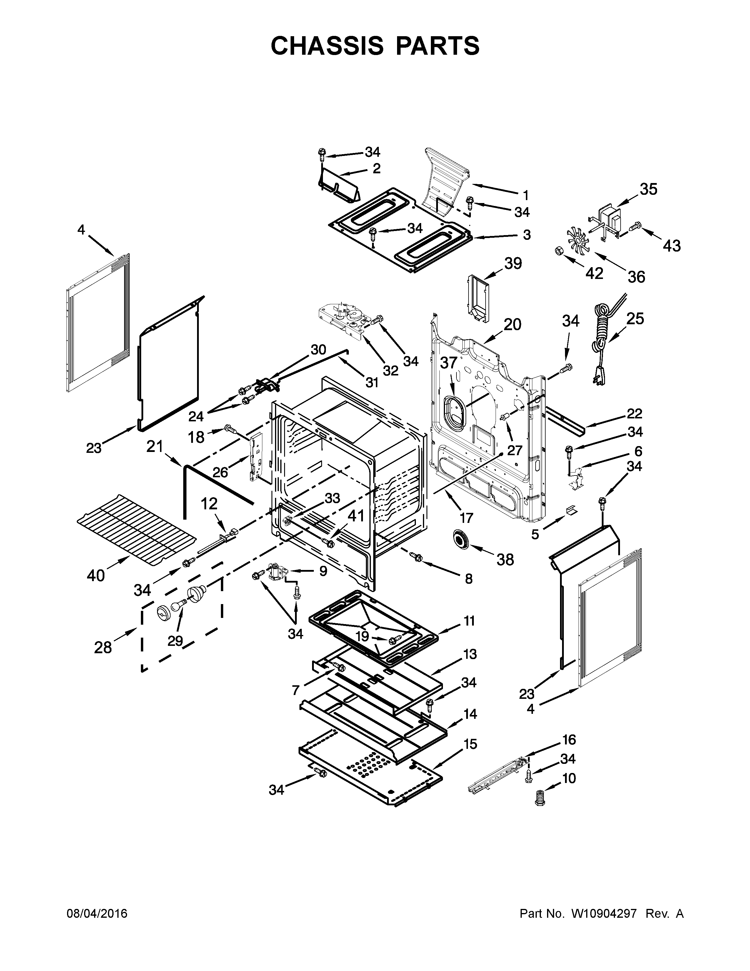 Whirlpool WFG530S0ES1 chassis parts diagram