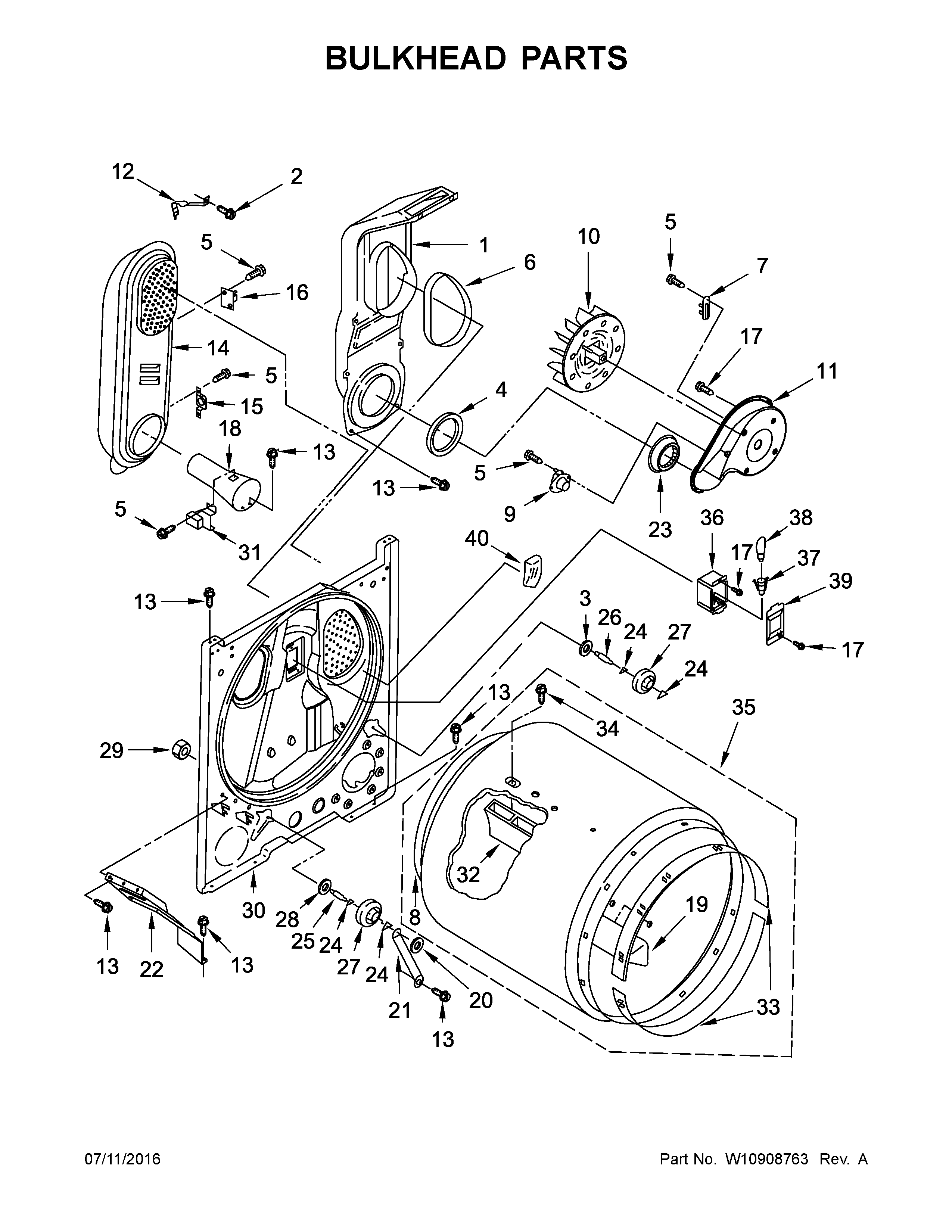 Whirlpool 7MWGD2150EN1 bulkhead parts diagram