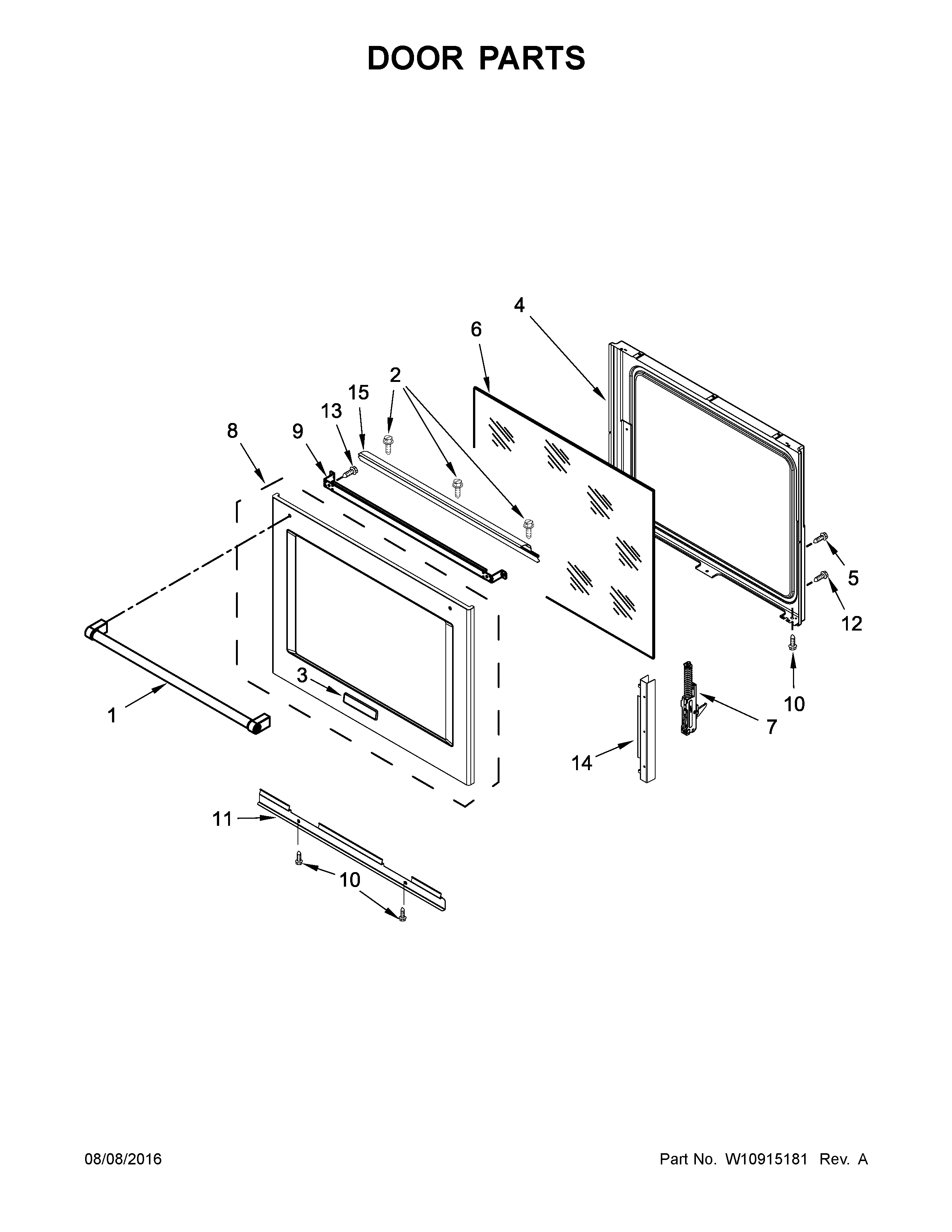 KitchenAid KSEG700EBL1 door parts diagram