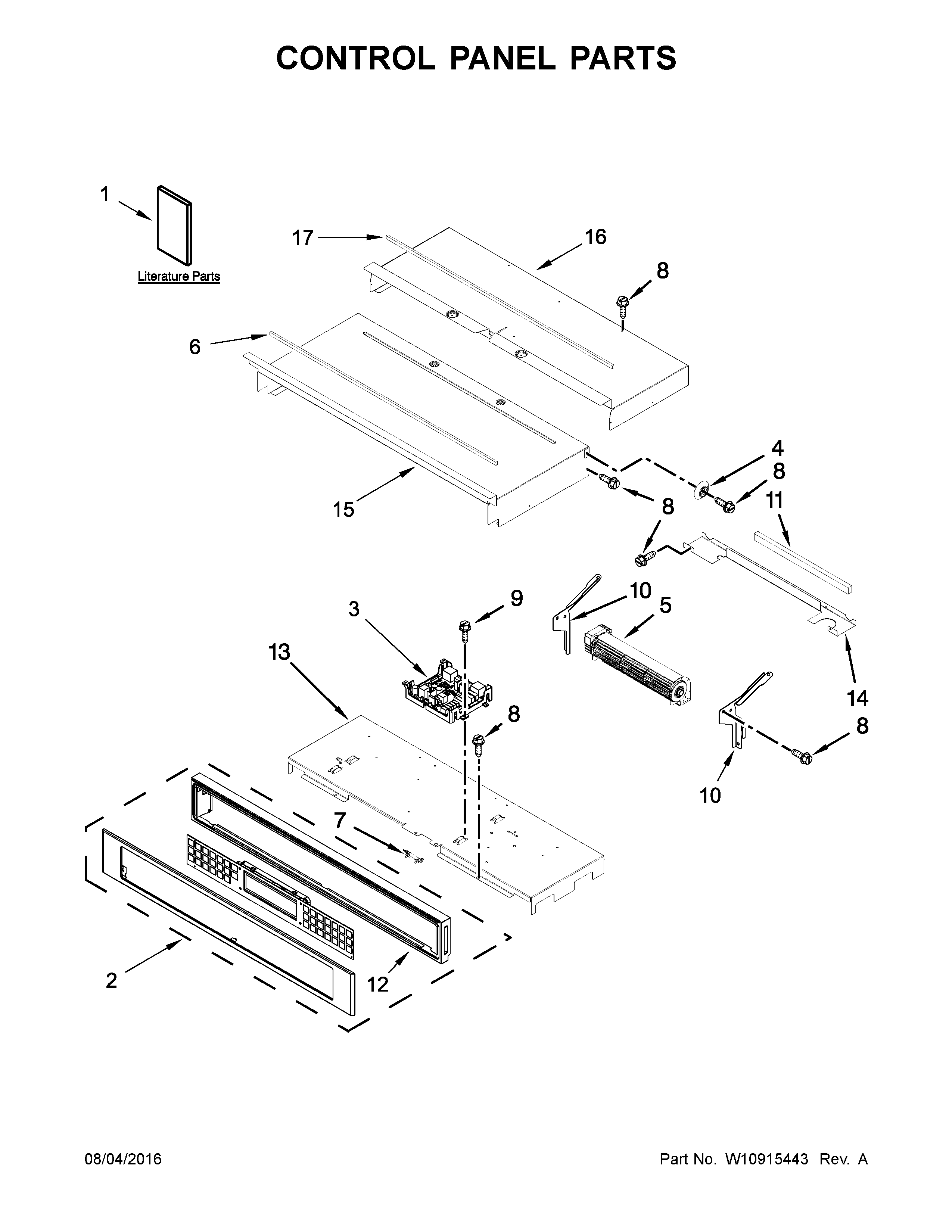 KitchenAid KOST107ESS01 control panel parts diagram