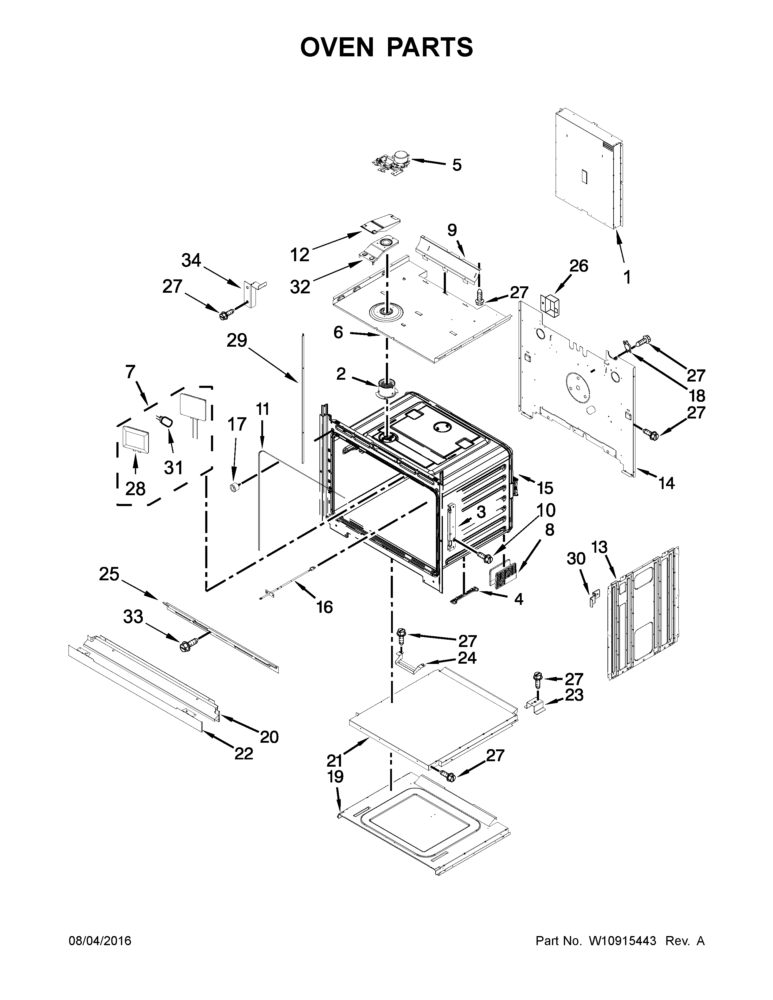 KitchenAid KOST107ESS01 oven parts diagram