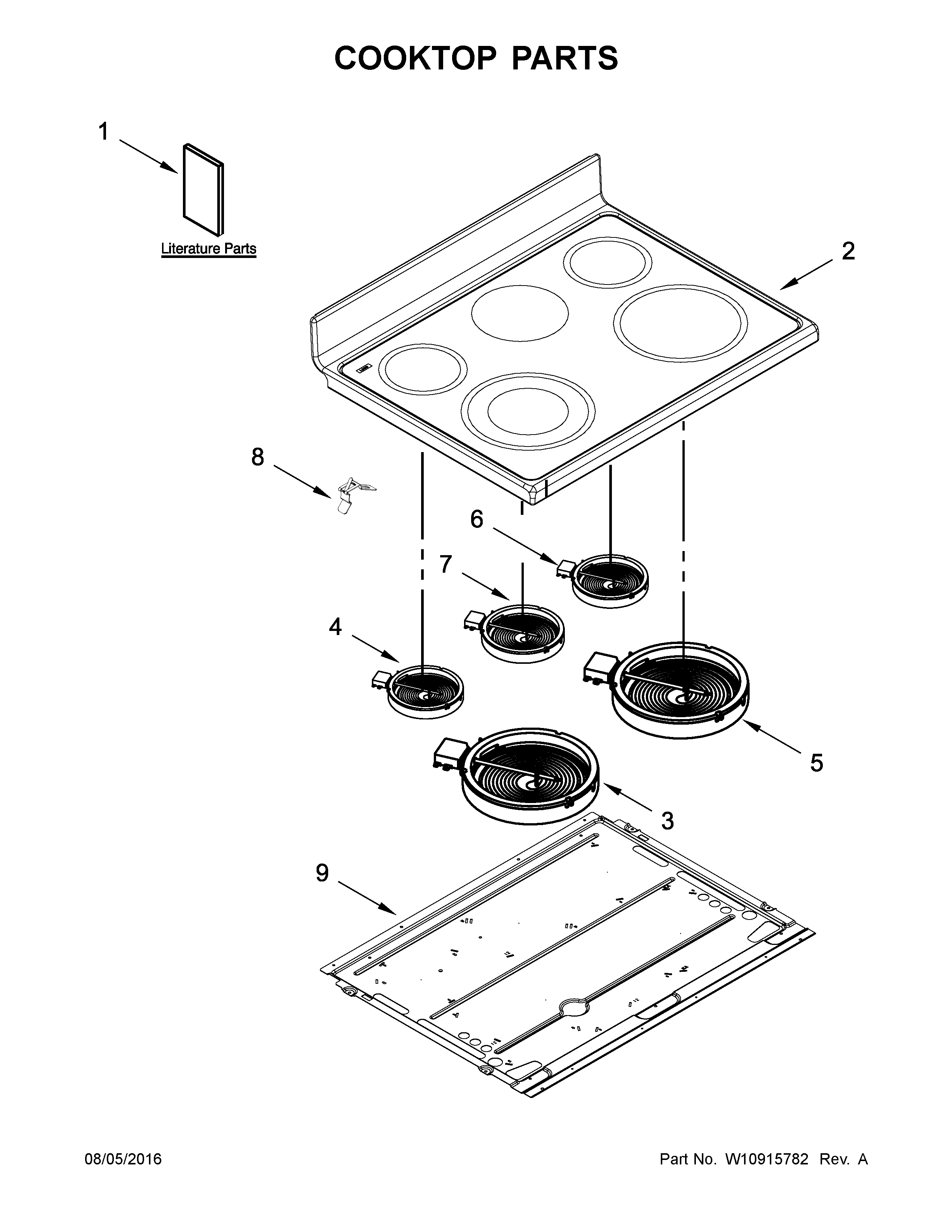 Ikea YIES900DS03 cooktop parts diagram