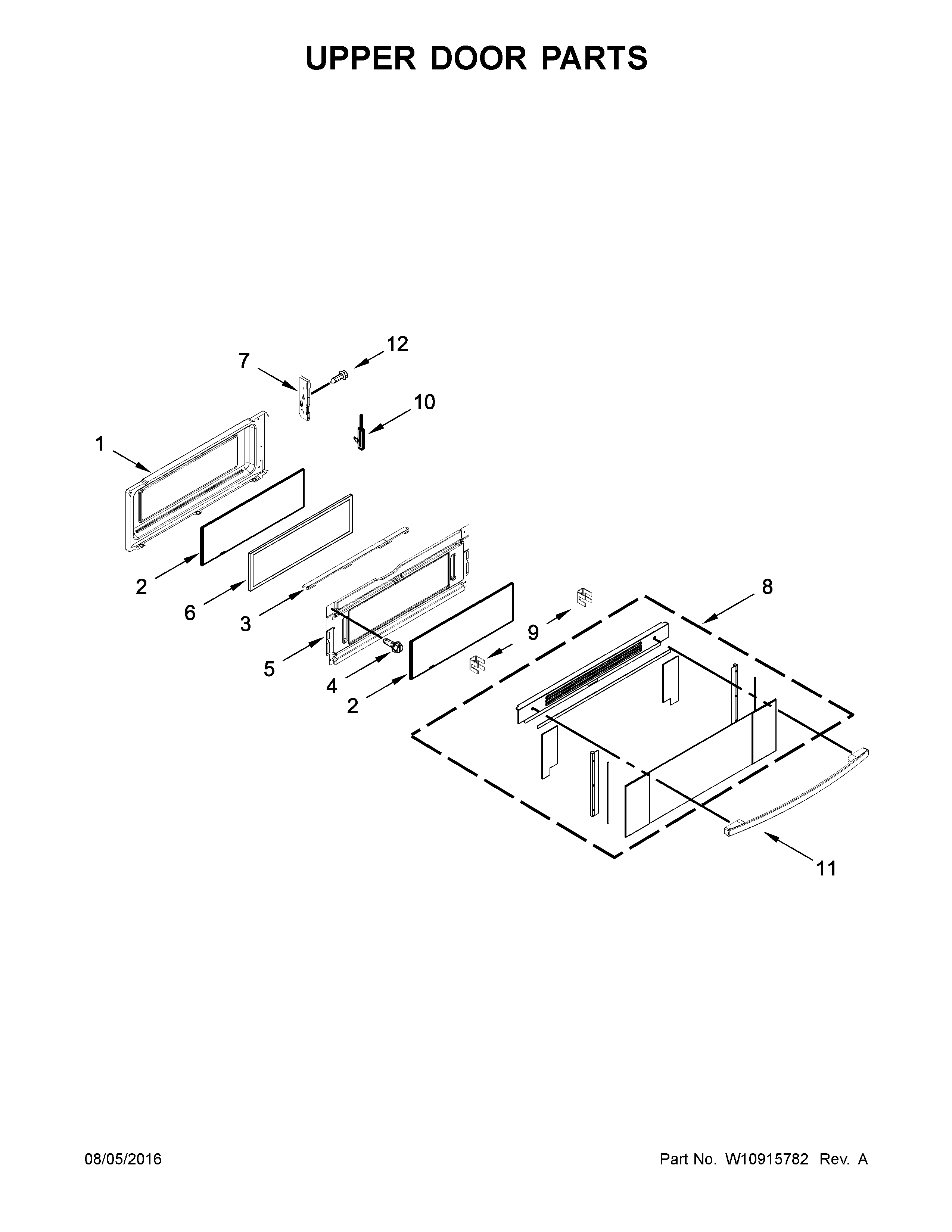 Ikea YIES900DS03 upper door parts diagram
