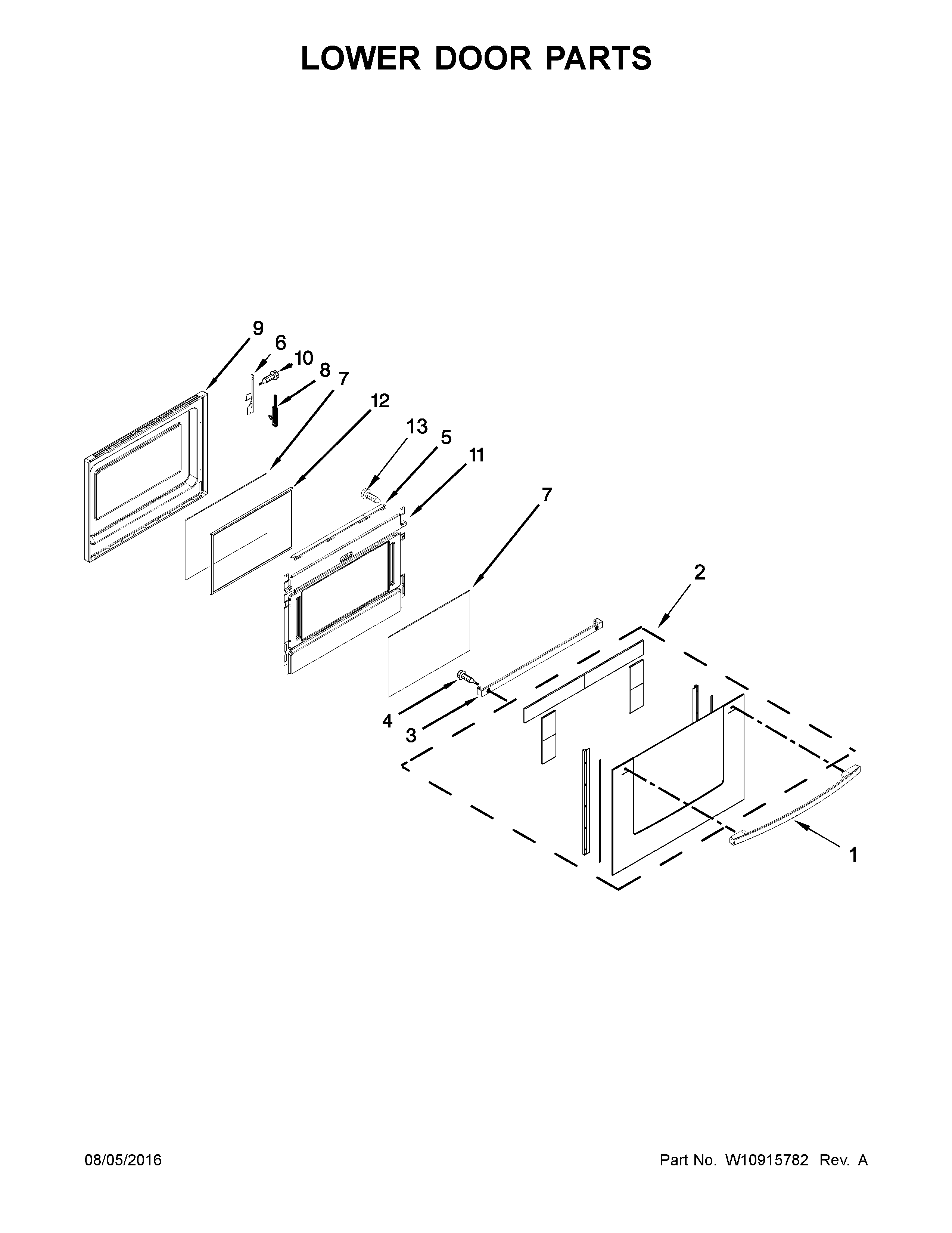 Ikea YIES900DS03 lower door parts diagram