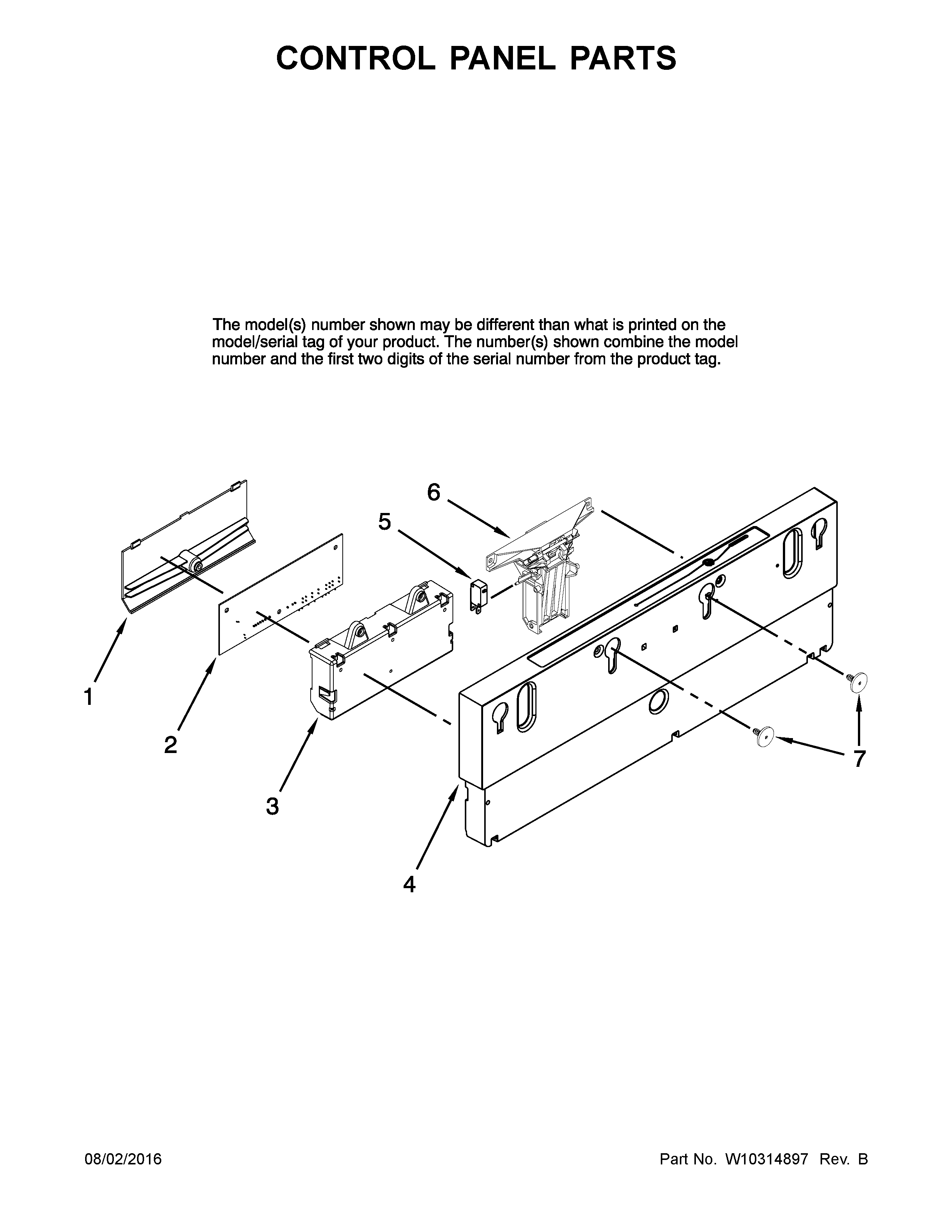 Jenn-Air JDB1255AWW2 control panel parts diagram