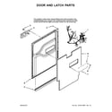 Jenn-Air JDB1255AWW2 door and latch parts diagram