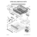 Jenn-Air JDB1255AWW2 upper and lower rack parts diagram