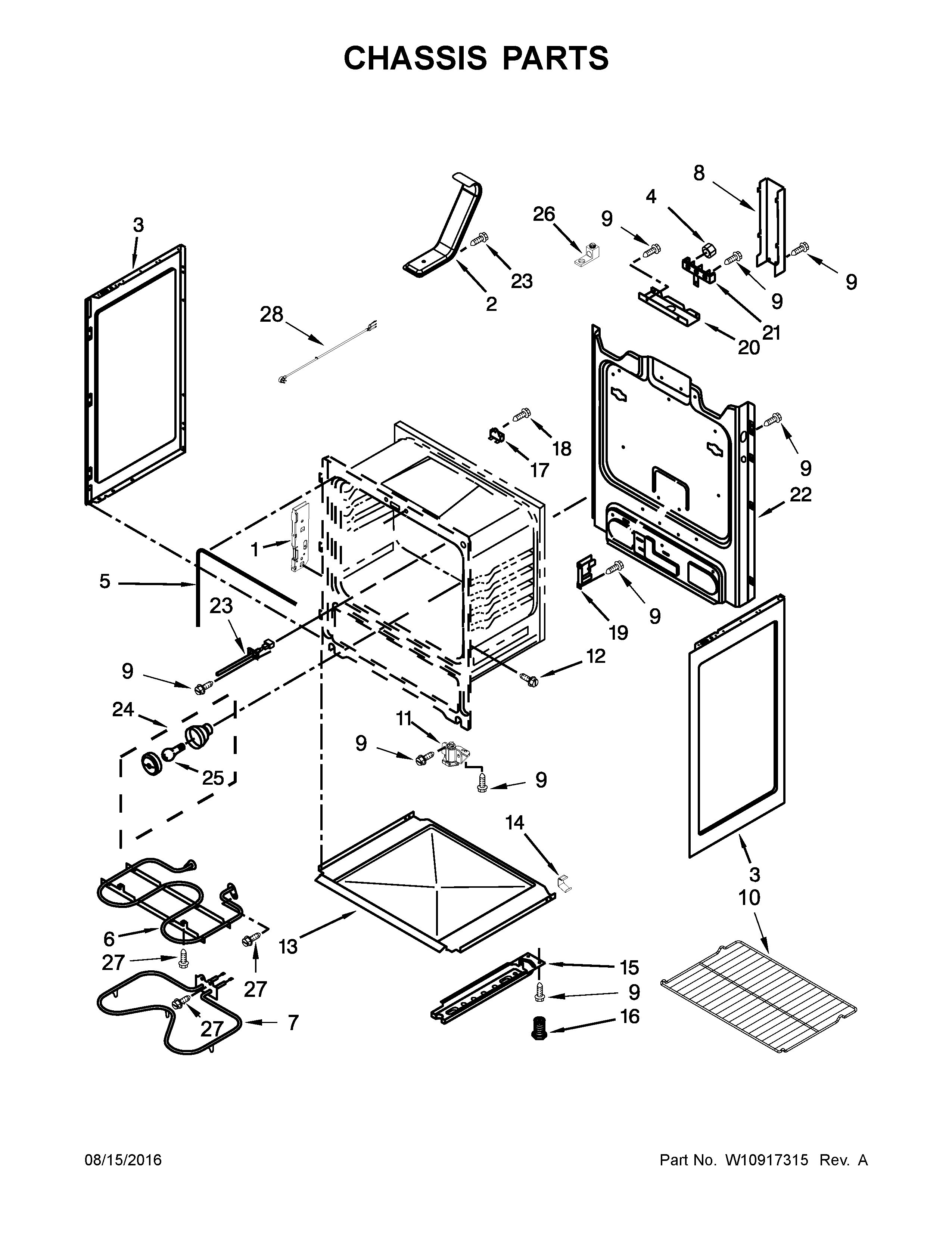 Amana YAER6303MFS0 chassis parts diagram