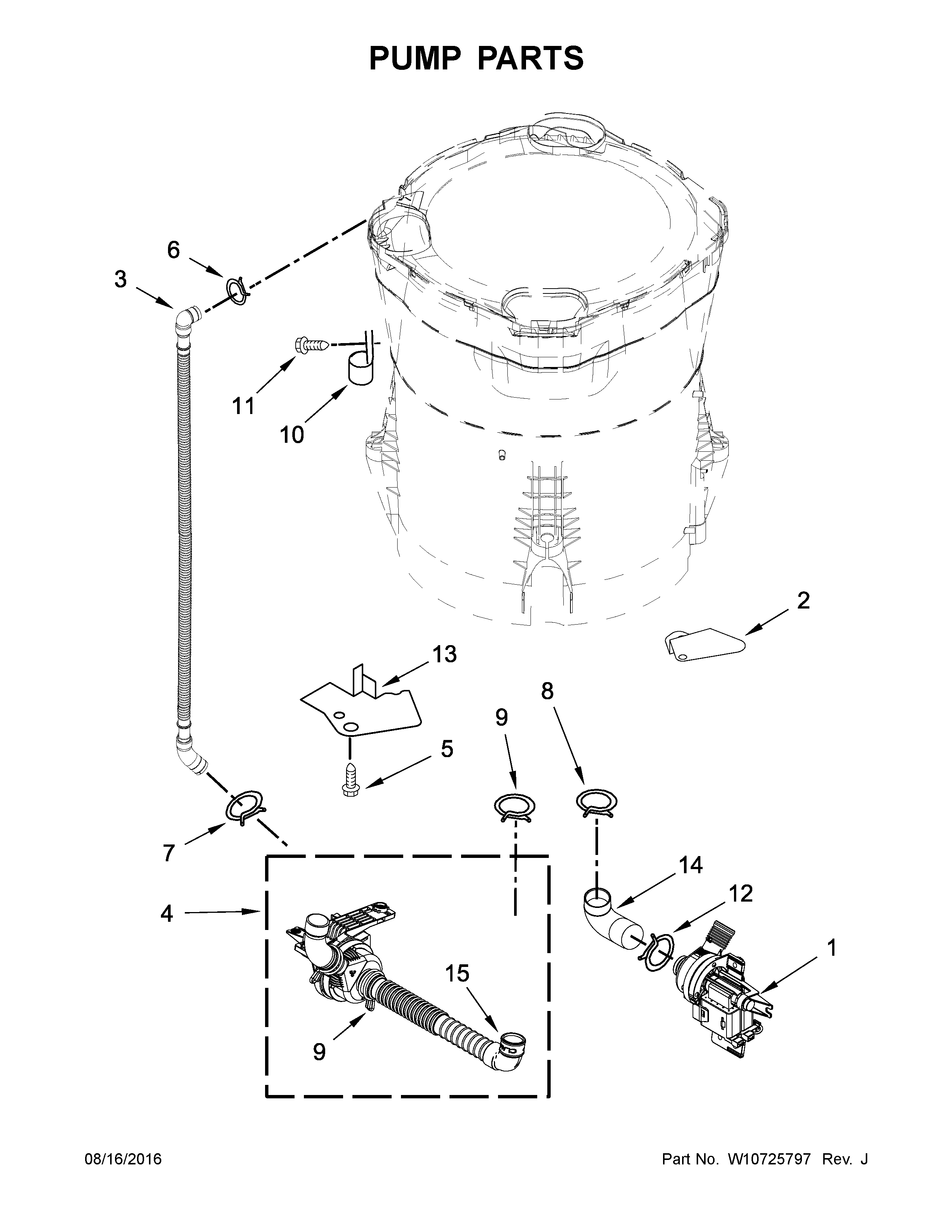 Whirlpool WTW8500DC0 pump parts diagram