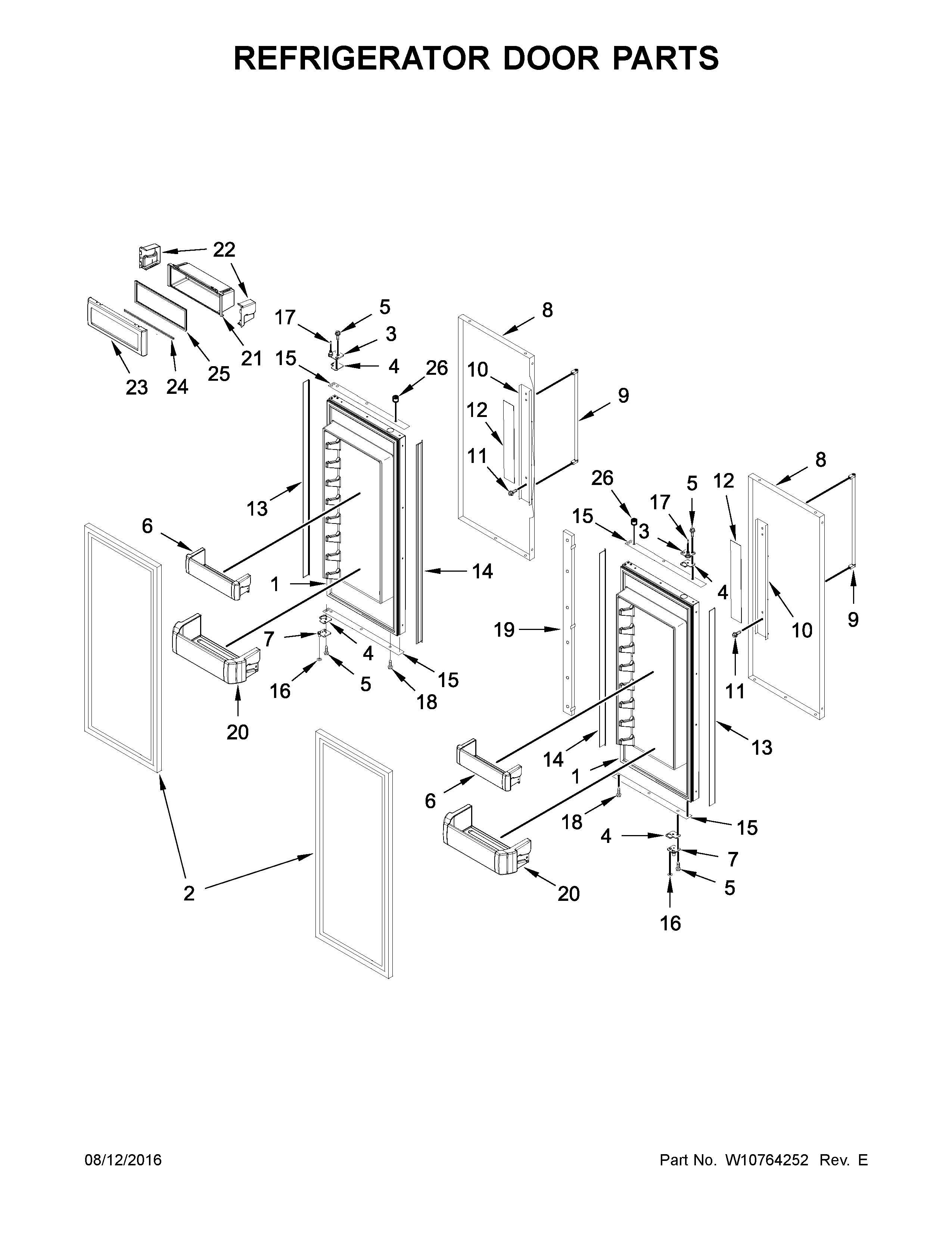 KitchenAid KBFN402ESS00 refrigerator door parts diagram