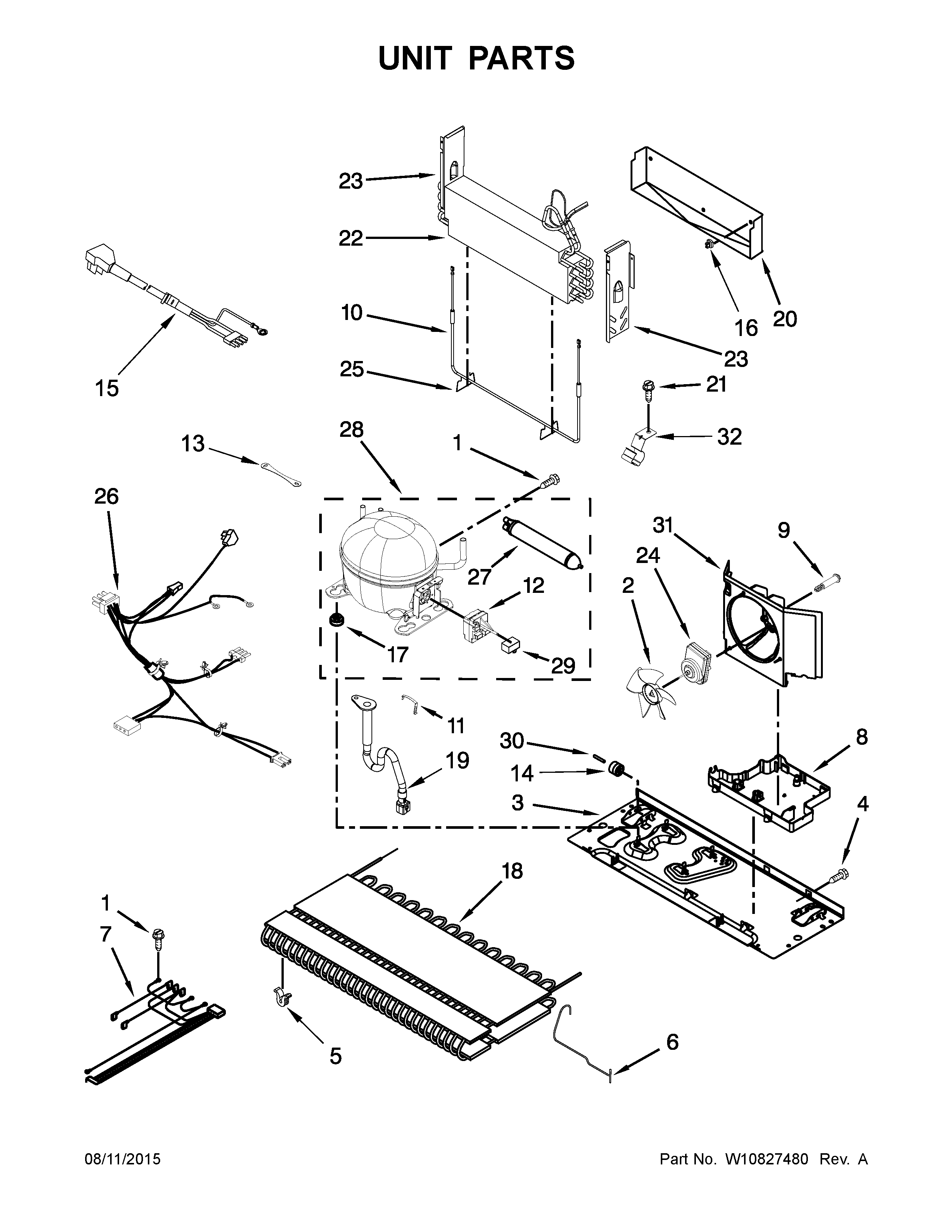 Whirlpool 5GBB2258EA00 unit parts diagram