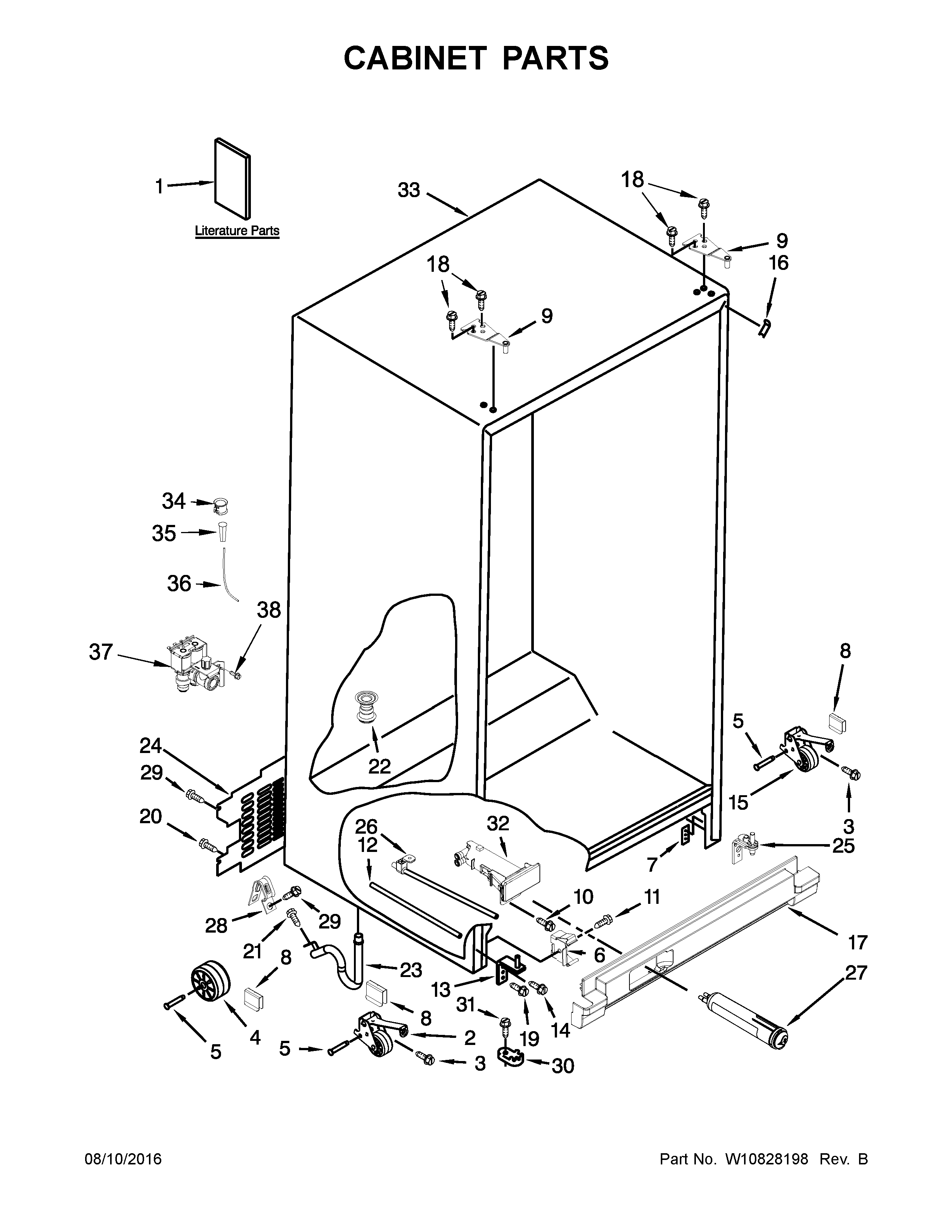 Amana ASD2575BRB03 cabinet parts diagram