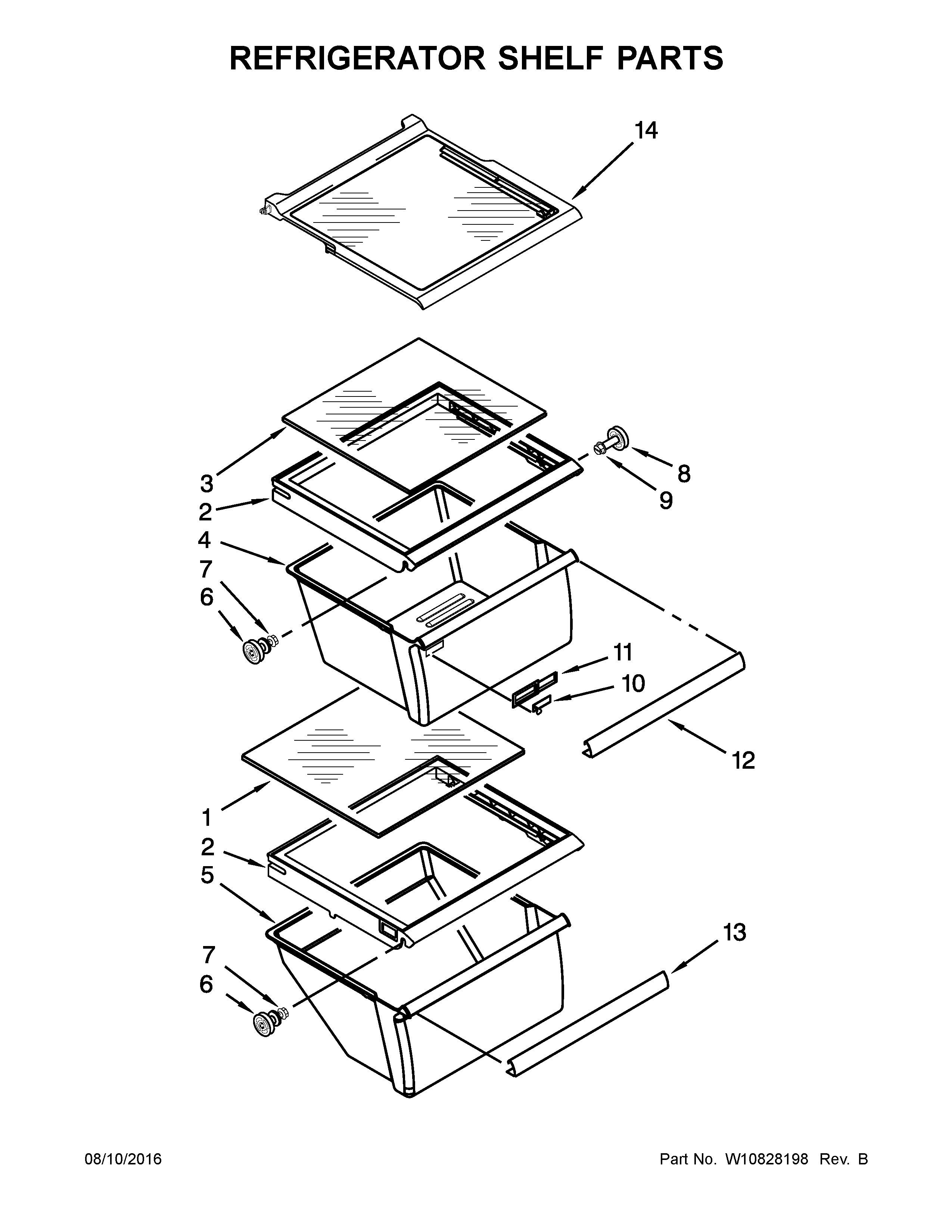 Amana ASD2575BRB03 refrigerator shelf parts diagram