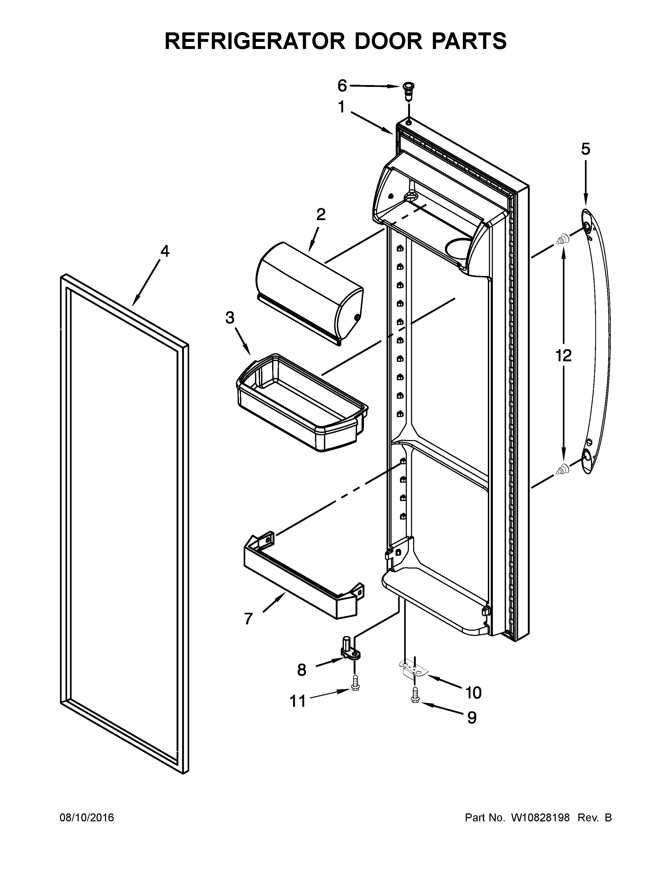 Amana ASD2575BRB03 refrigerator door parts diagram