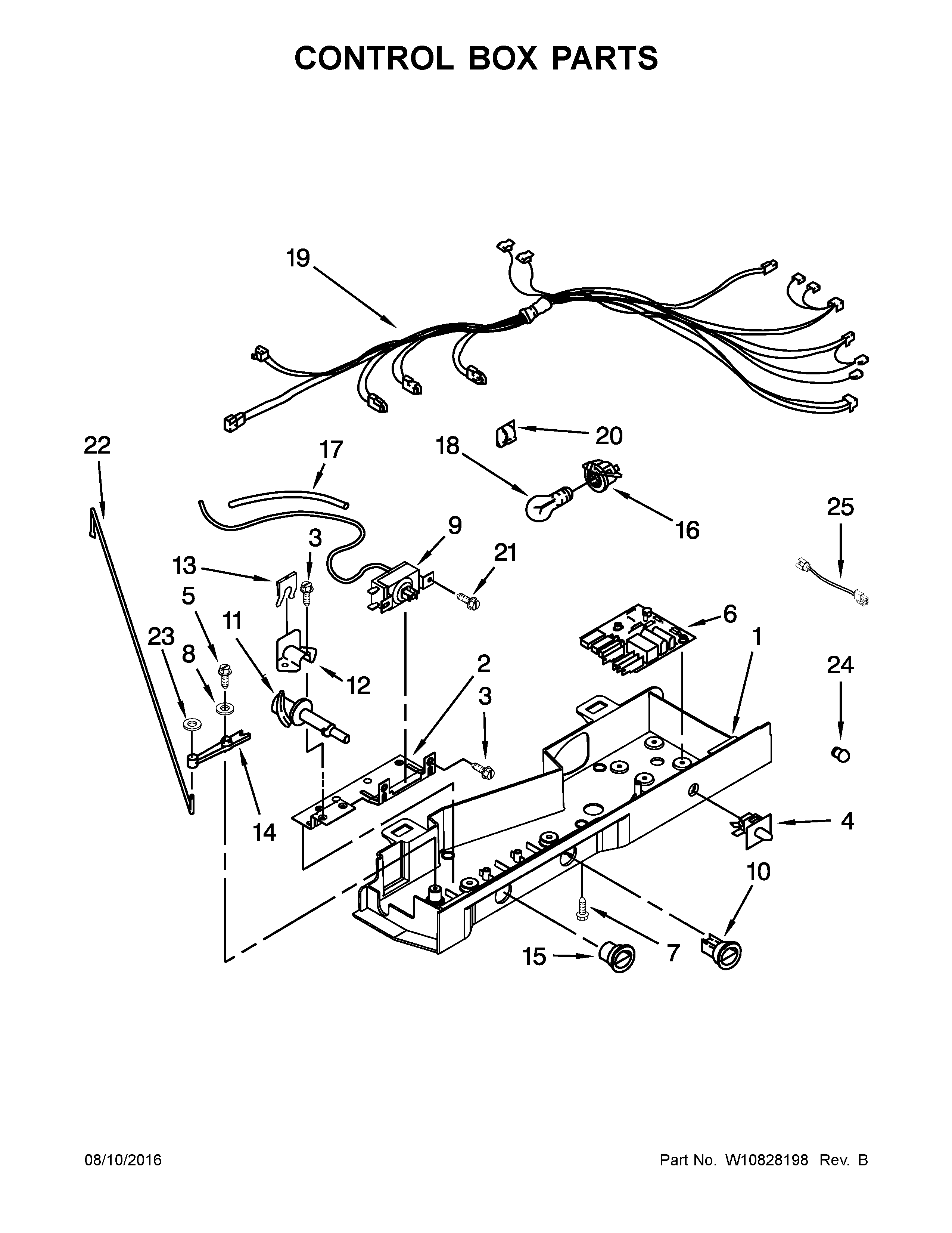 Amana ASD2575BRB03 control box parts diagram