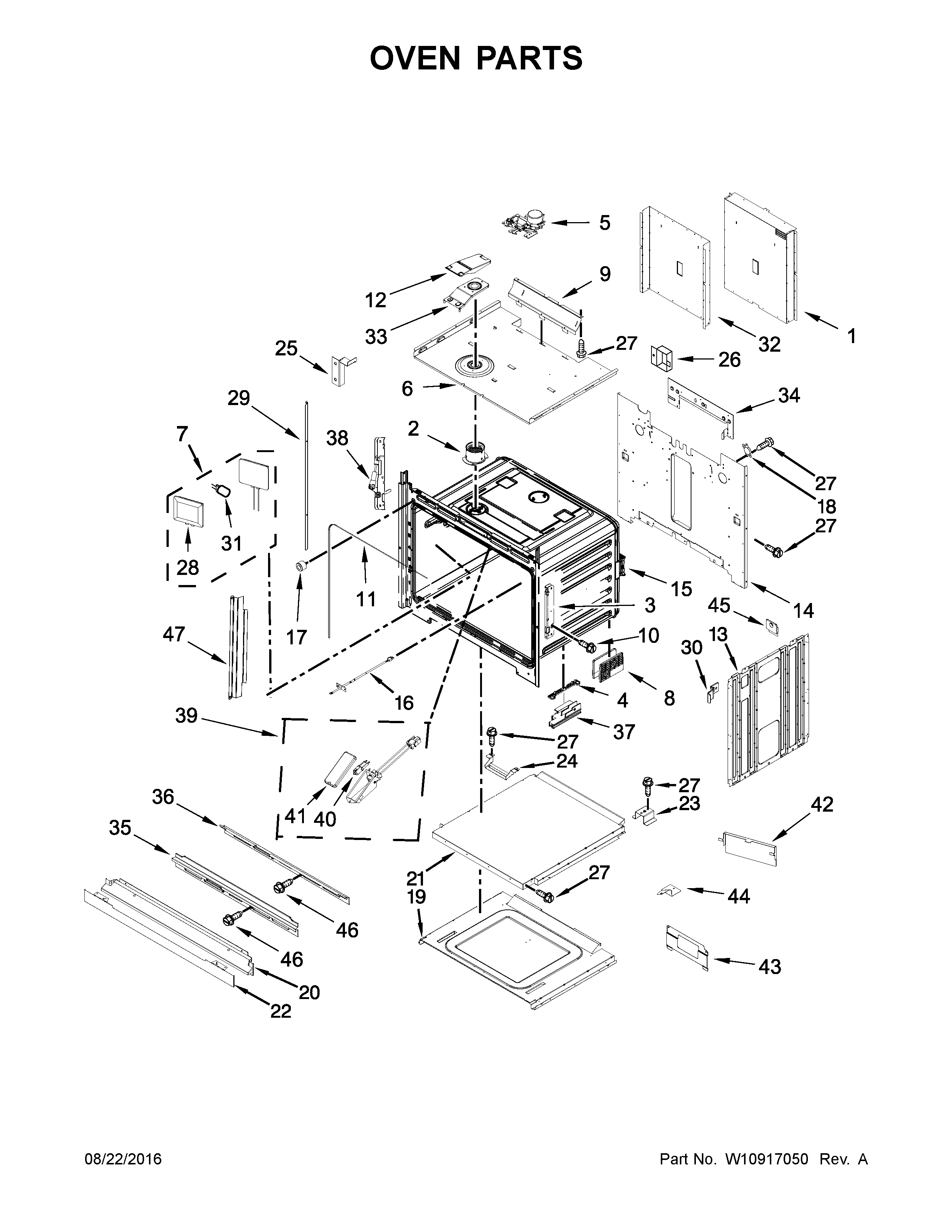 Jenn-Air JJW3830DS02 oven parts diagram