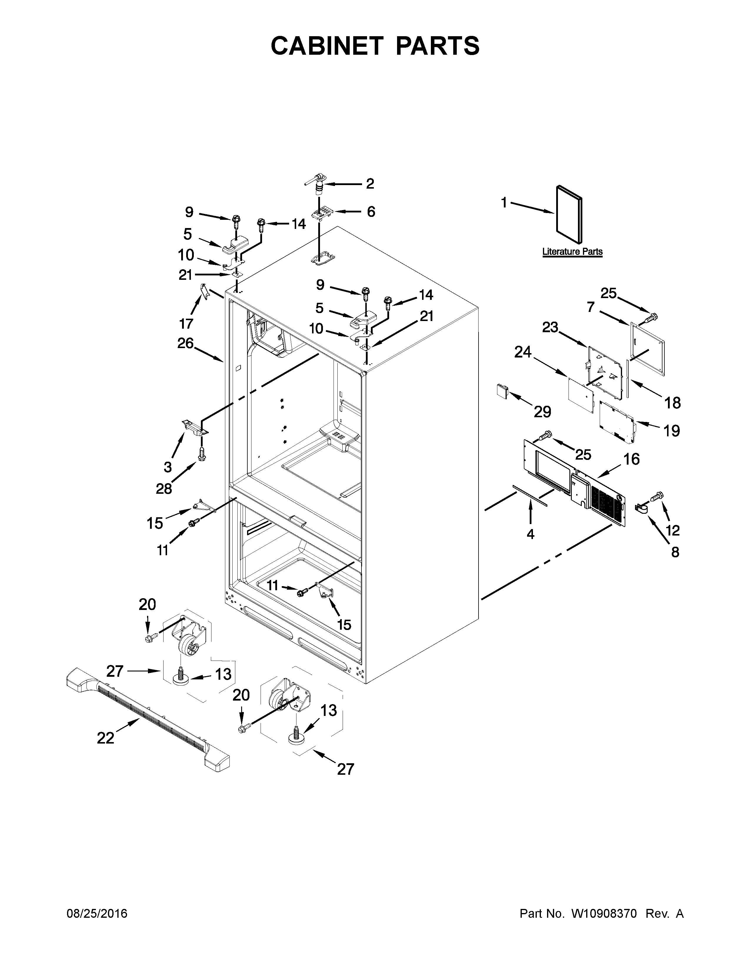 Maytag MFI2570FEH01 cabinet parts diagram