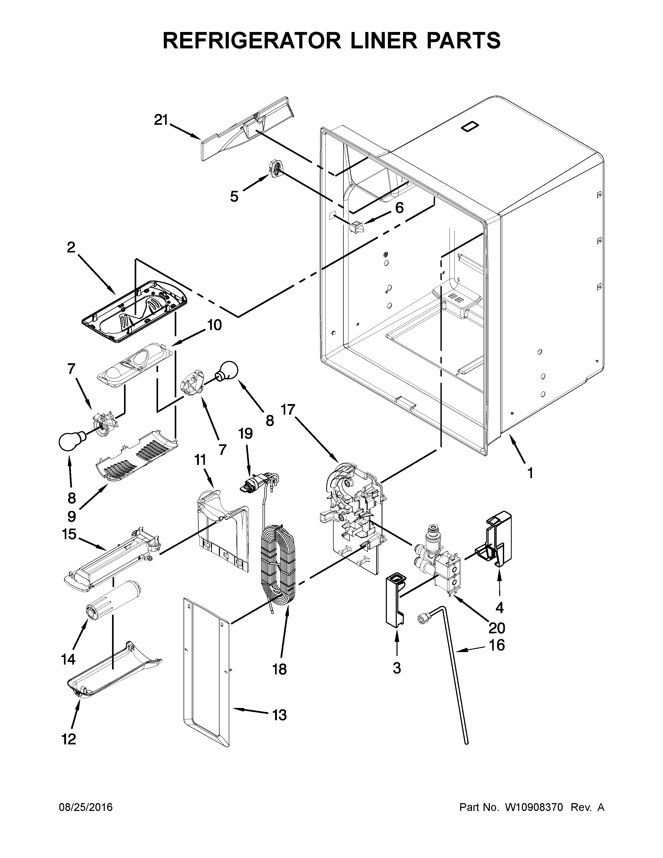 Maytag MFI2570FEH01 refrigerator liner parts diagram