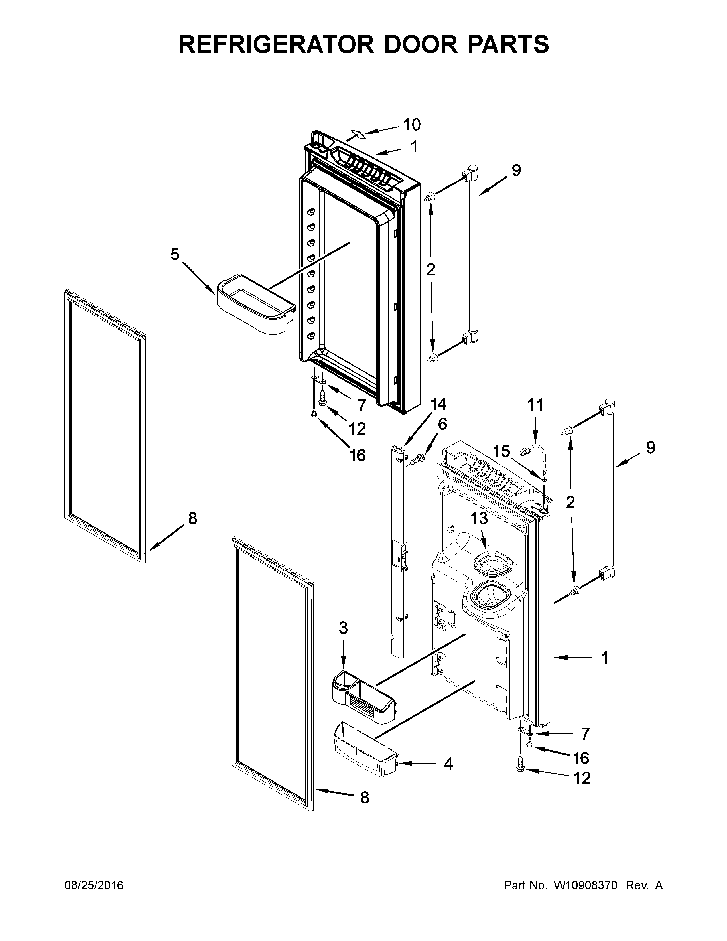 Maytag MFI2570FEH01 refrigerator door parts diagram