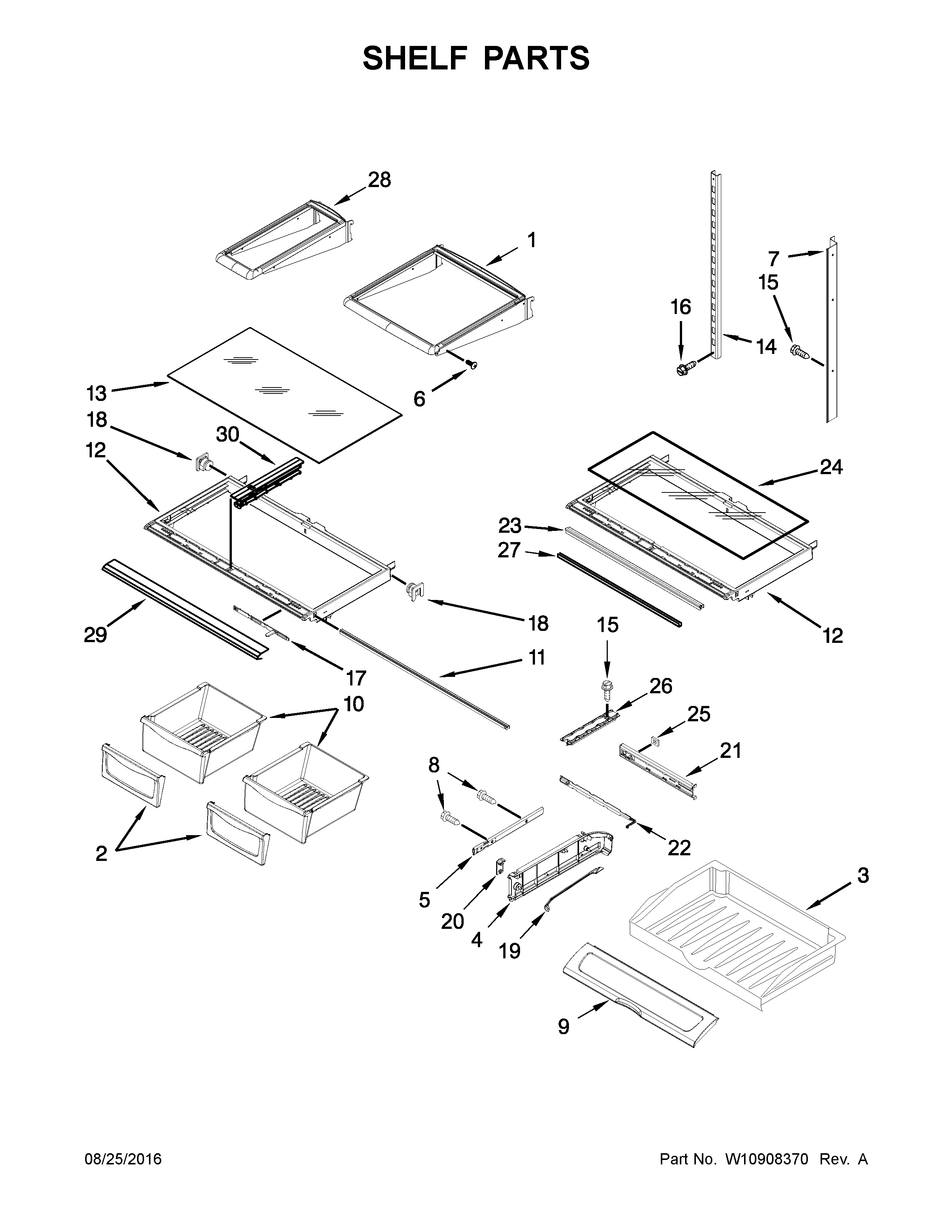 Maytag MFI2570FEH01 shelf parts diagram