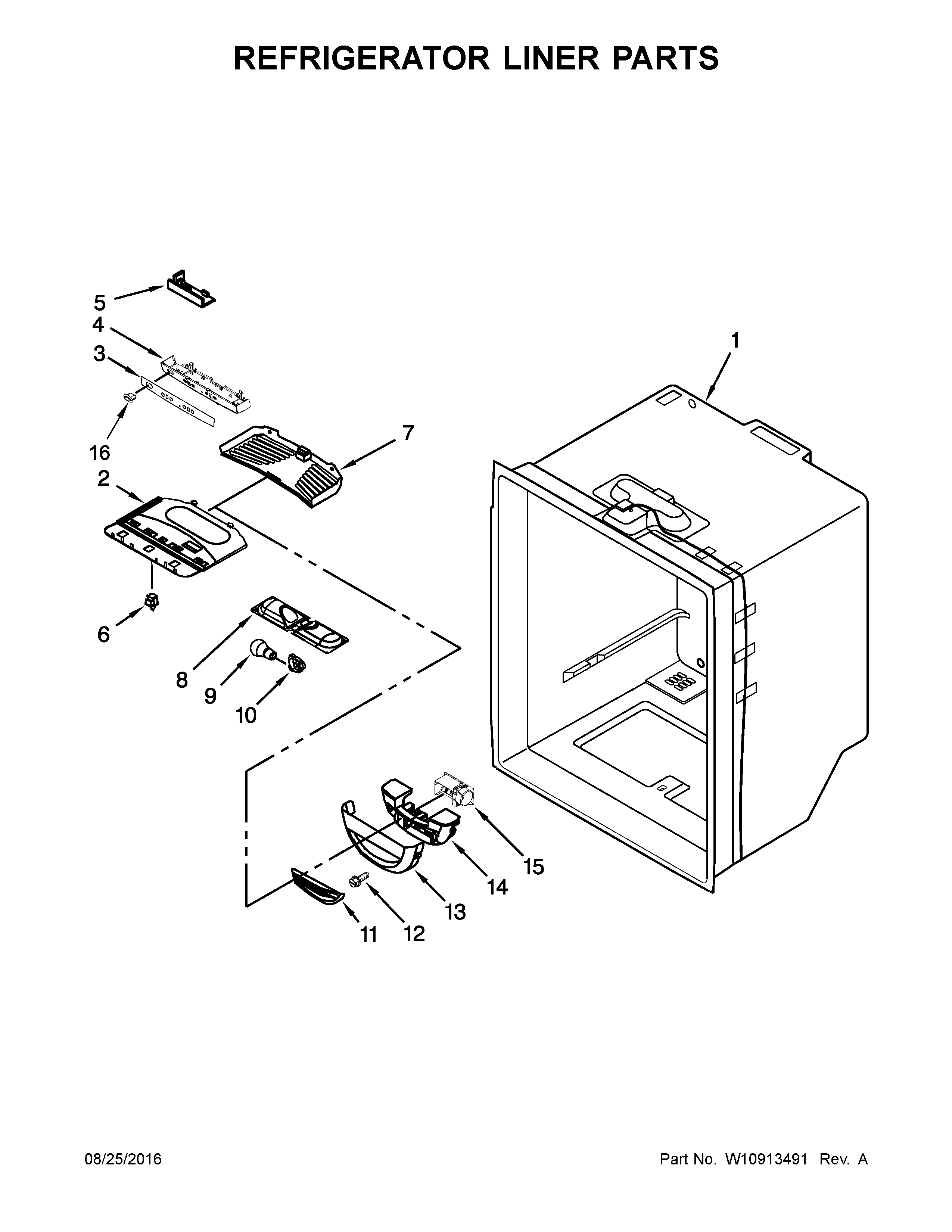 Maytag MFF2258FEZ00 refrigerator liner parts diagram