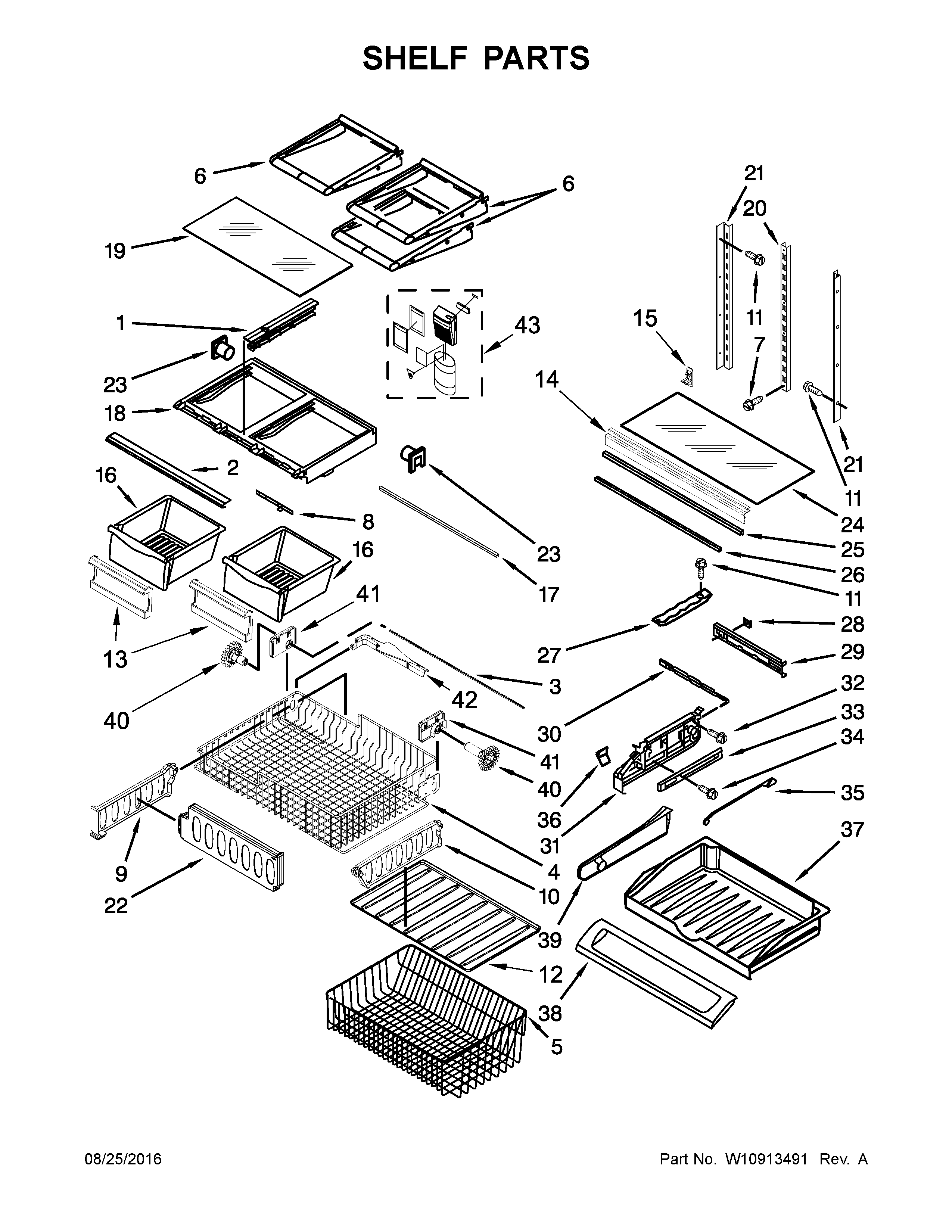 Maytag MFF2258FEZ00 shelf parts diagram