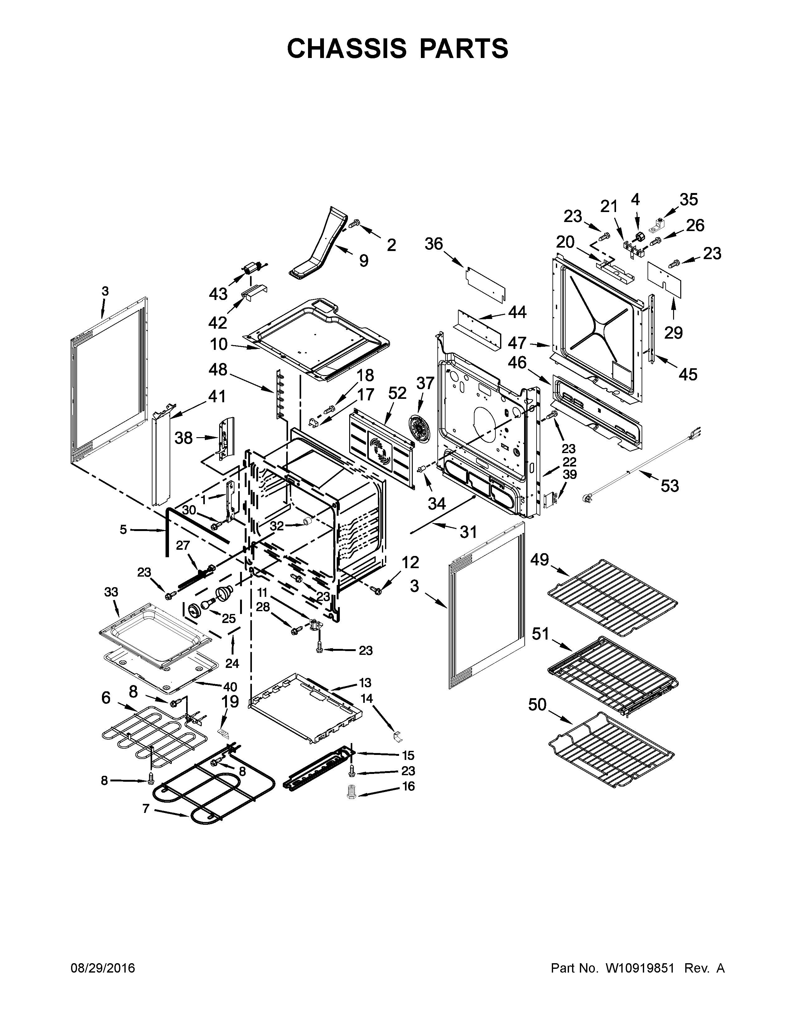 Jenn-Air JES1450CDB1 chassis parts diagram