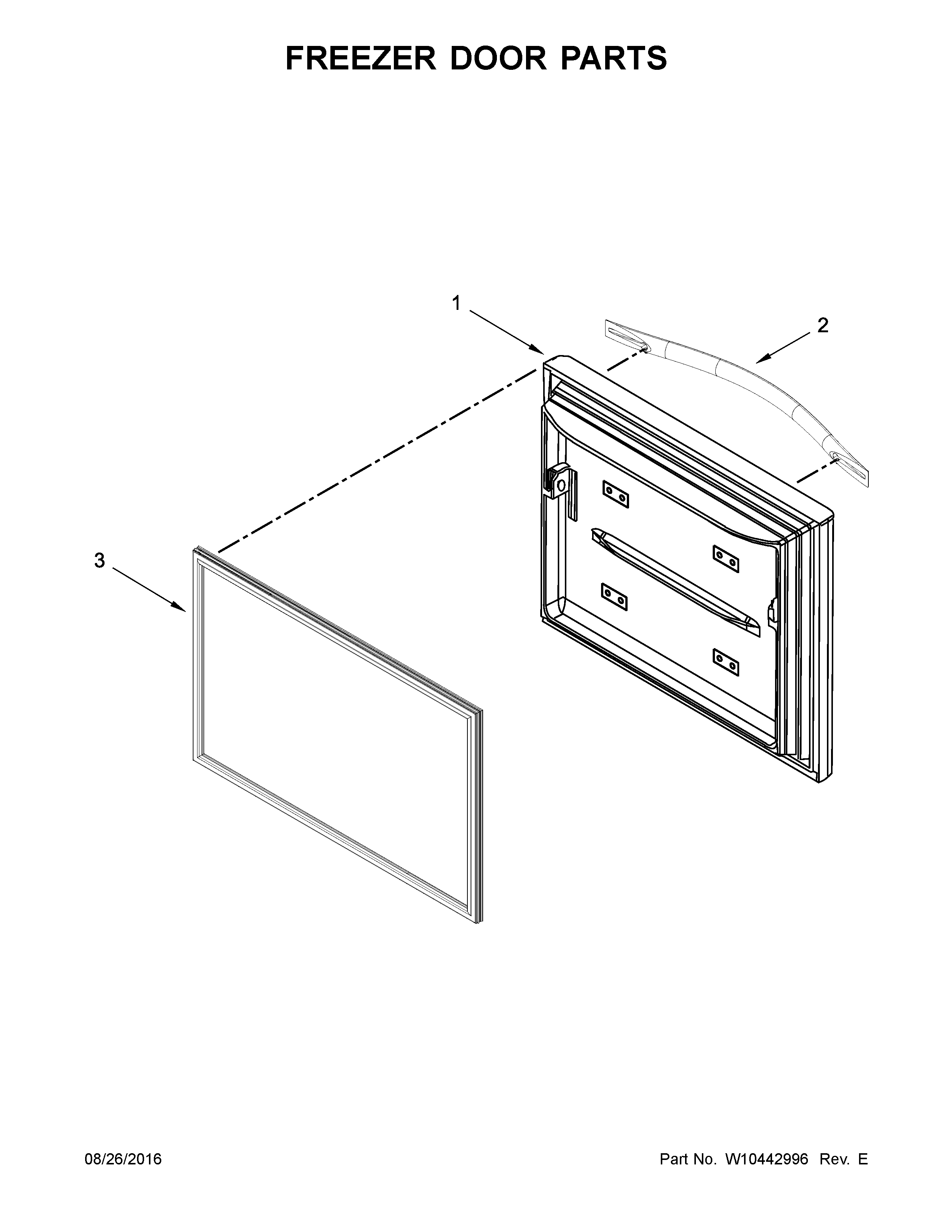 Whirlpool WRF560SEYB00 freezer door parts diagram